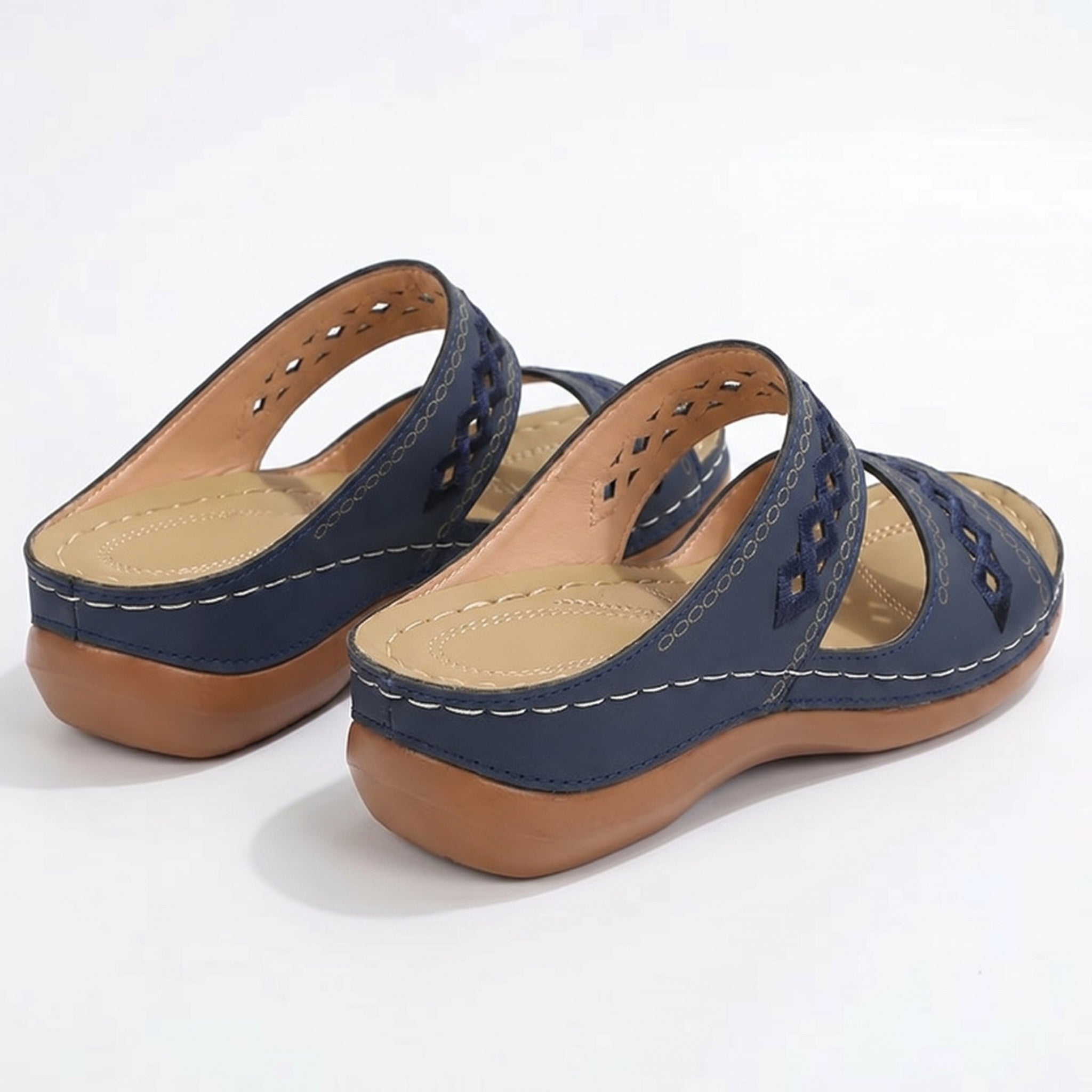 Amelia - Women's Orthopaedic Open Toe Sandals - Sandal - Blue - Taylor & Bennett