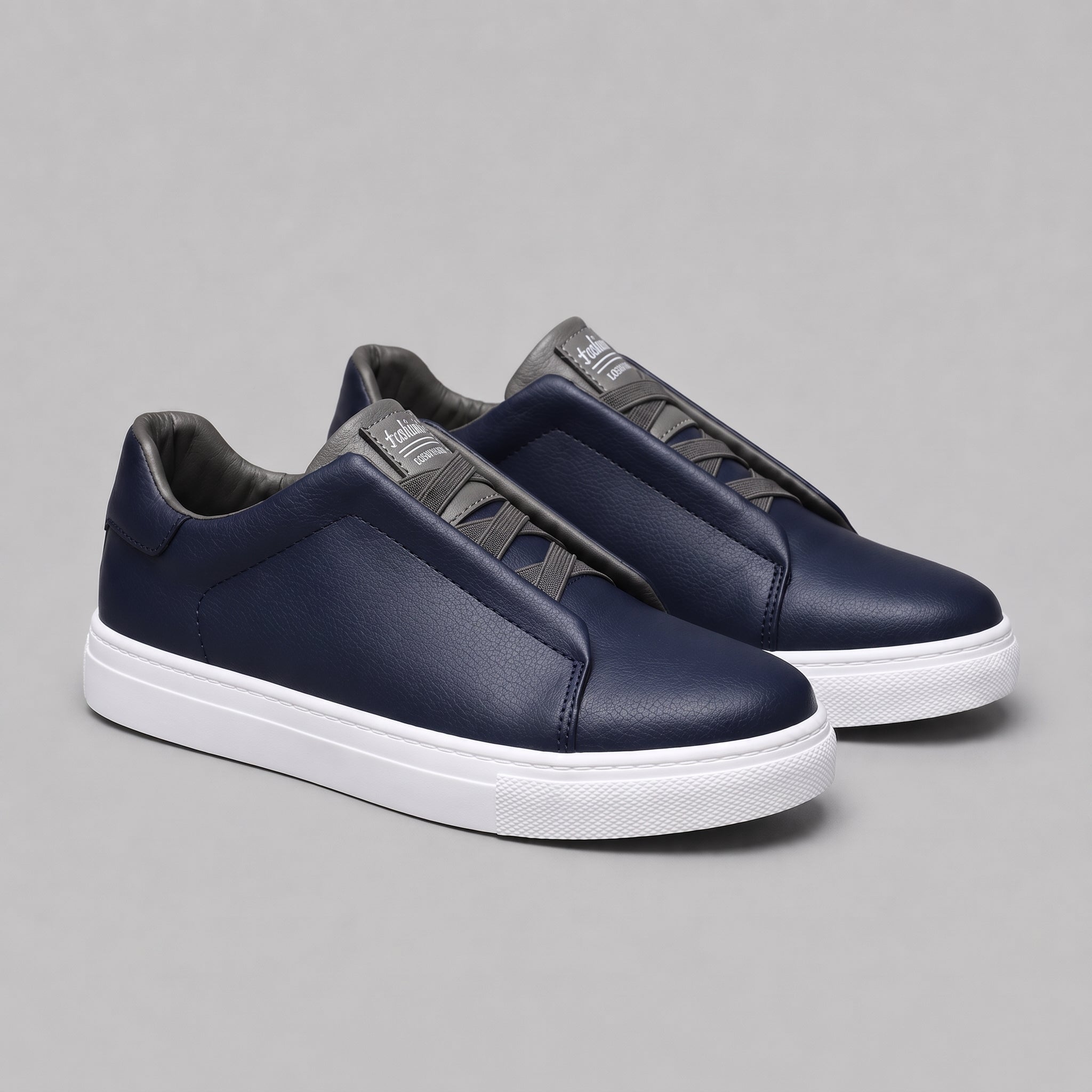 Andreas - Men's Orthopaedic Casual Low-Top Trainers - Sneakers - Navy Blue - Taylor & Bennett
