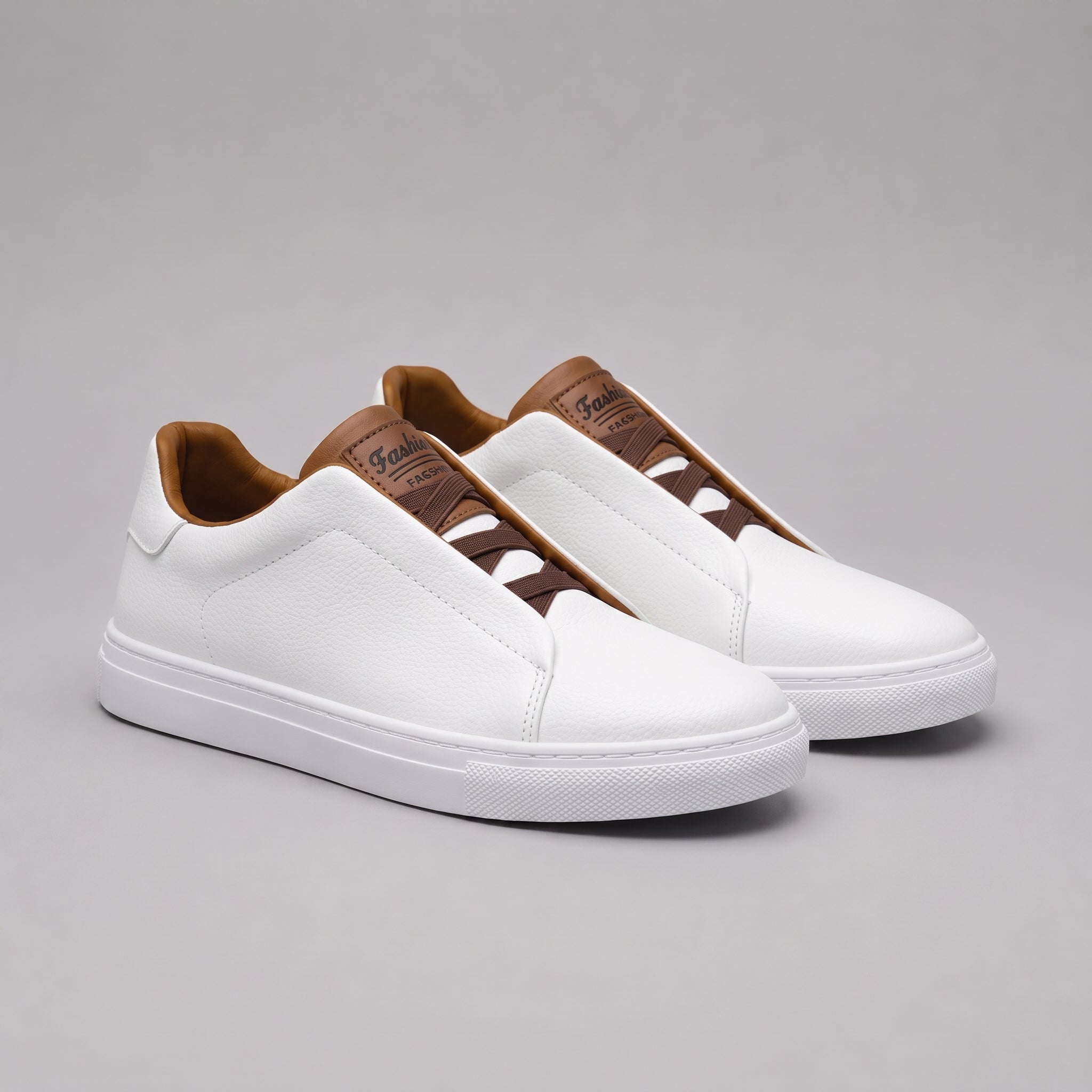 Andreas - Men's Orthopaedic Casual Low-Top Trainers - Sneakers - White - Taylor & Bennett