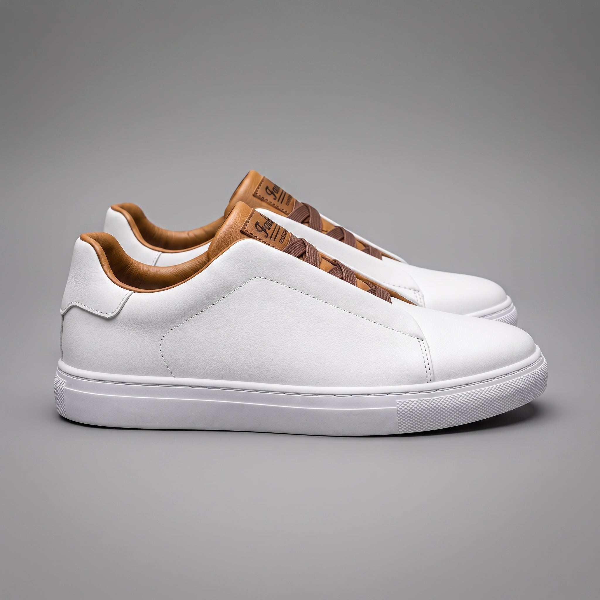 Andreas - Men's Orthopaedic Casual Low-Top Trainers - Sneakers - White - Taylor & Bennett
