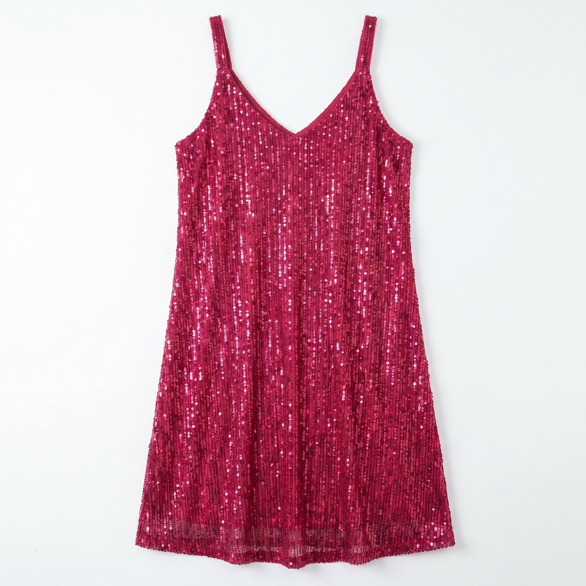 Angel - Women's Party Sequin Mini Dress - Mini Dresses - Rose Red - Taylor & Bennett
