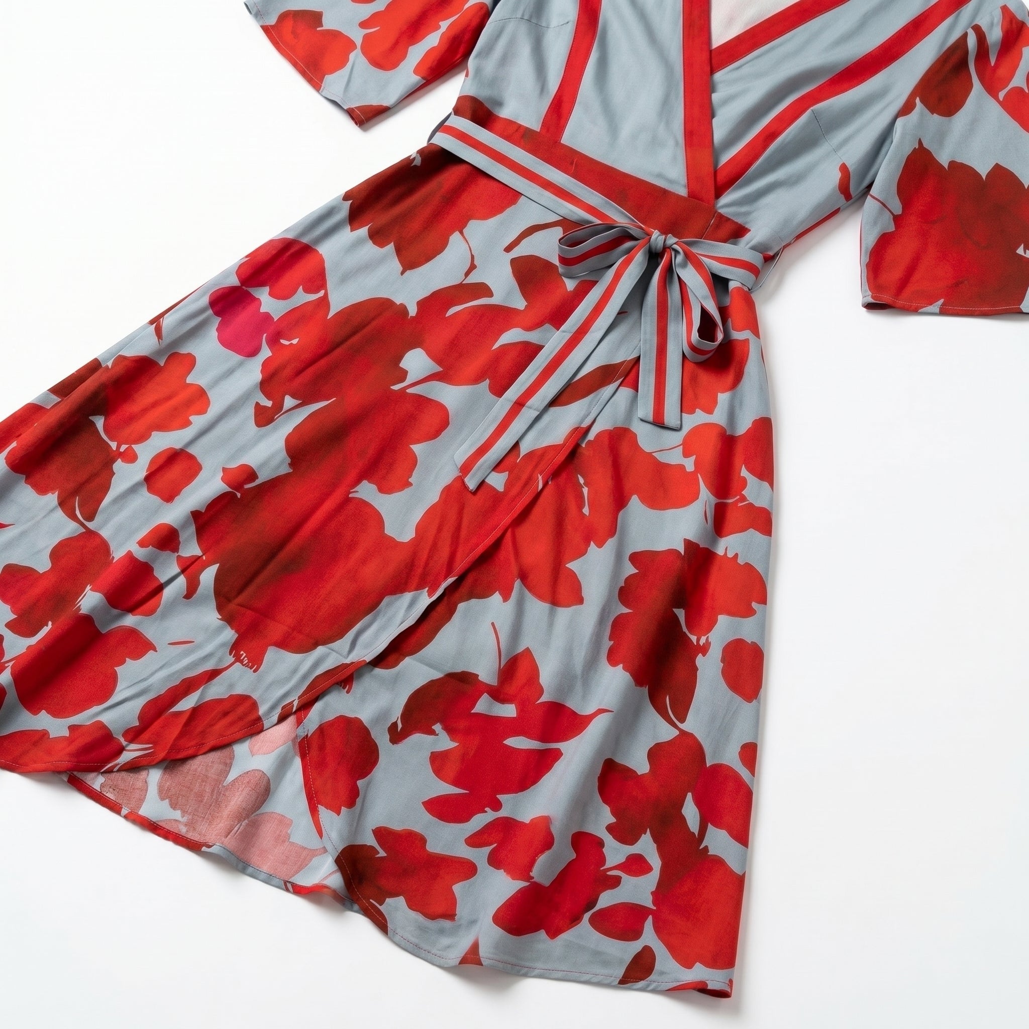 Anna - Women's Casual Printed Wrap Maxi Dress - Maxi Dress - Red - Taylor & Bennett
