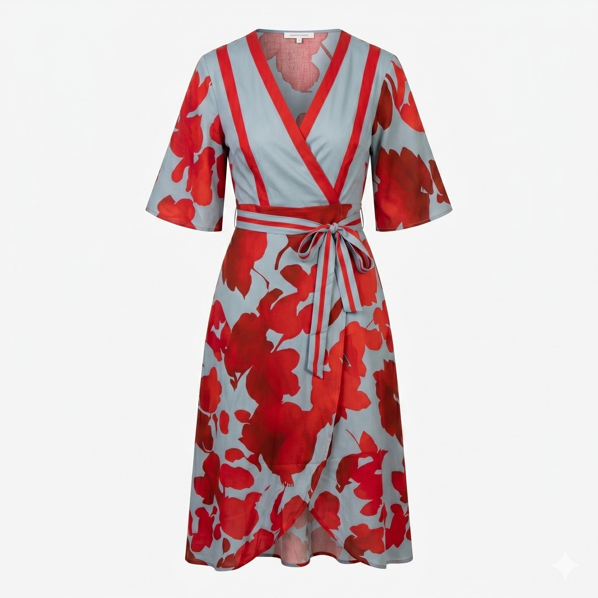 Anna - Women's Casual Printed Wrap Maxi Dress - Maxi Dress - Red - Taylor & Bennett