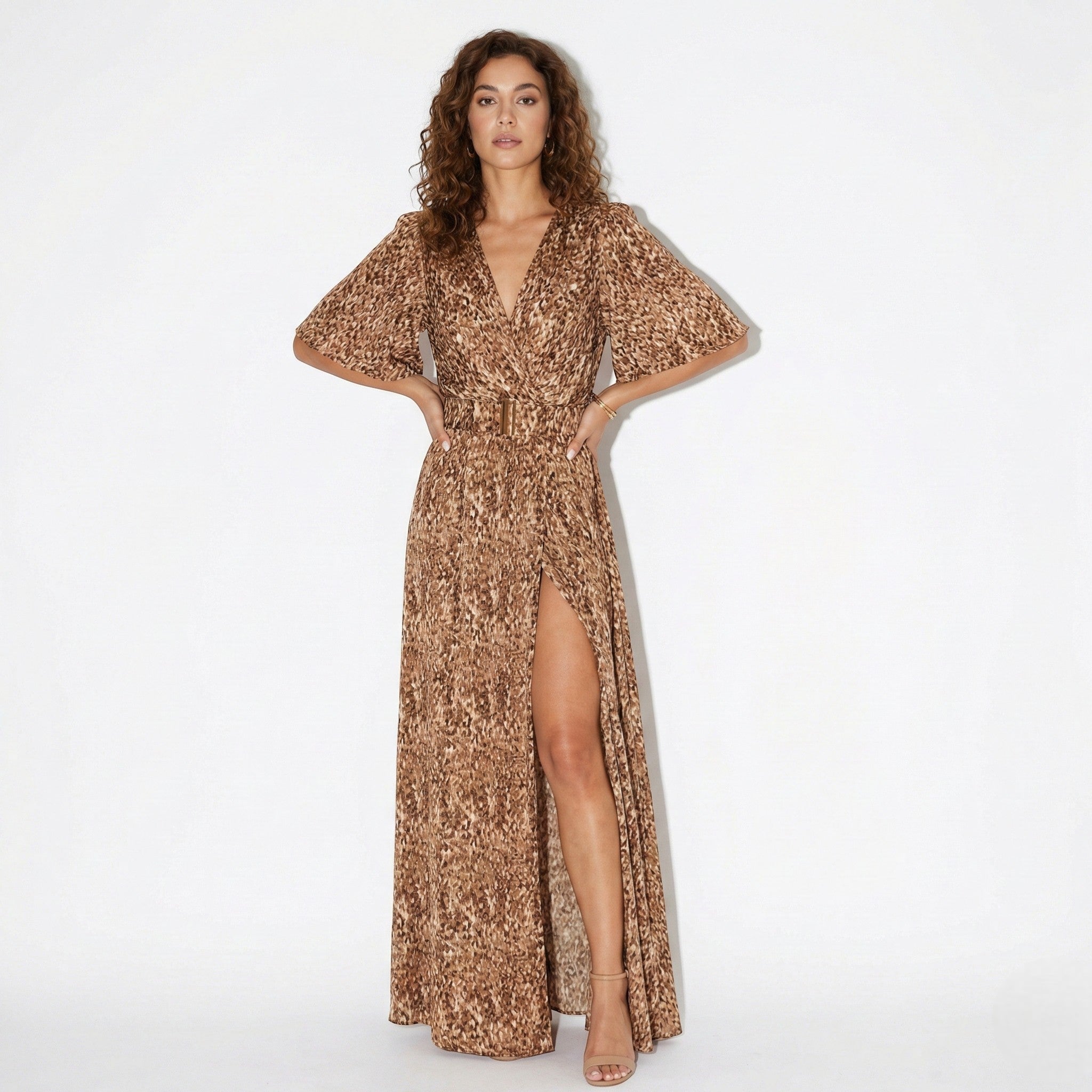 Annabelle - Women's Relaxed Long Sleeve Maxi Dress - Dress - Red - Taylor & Bennett