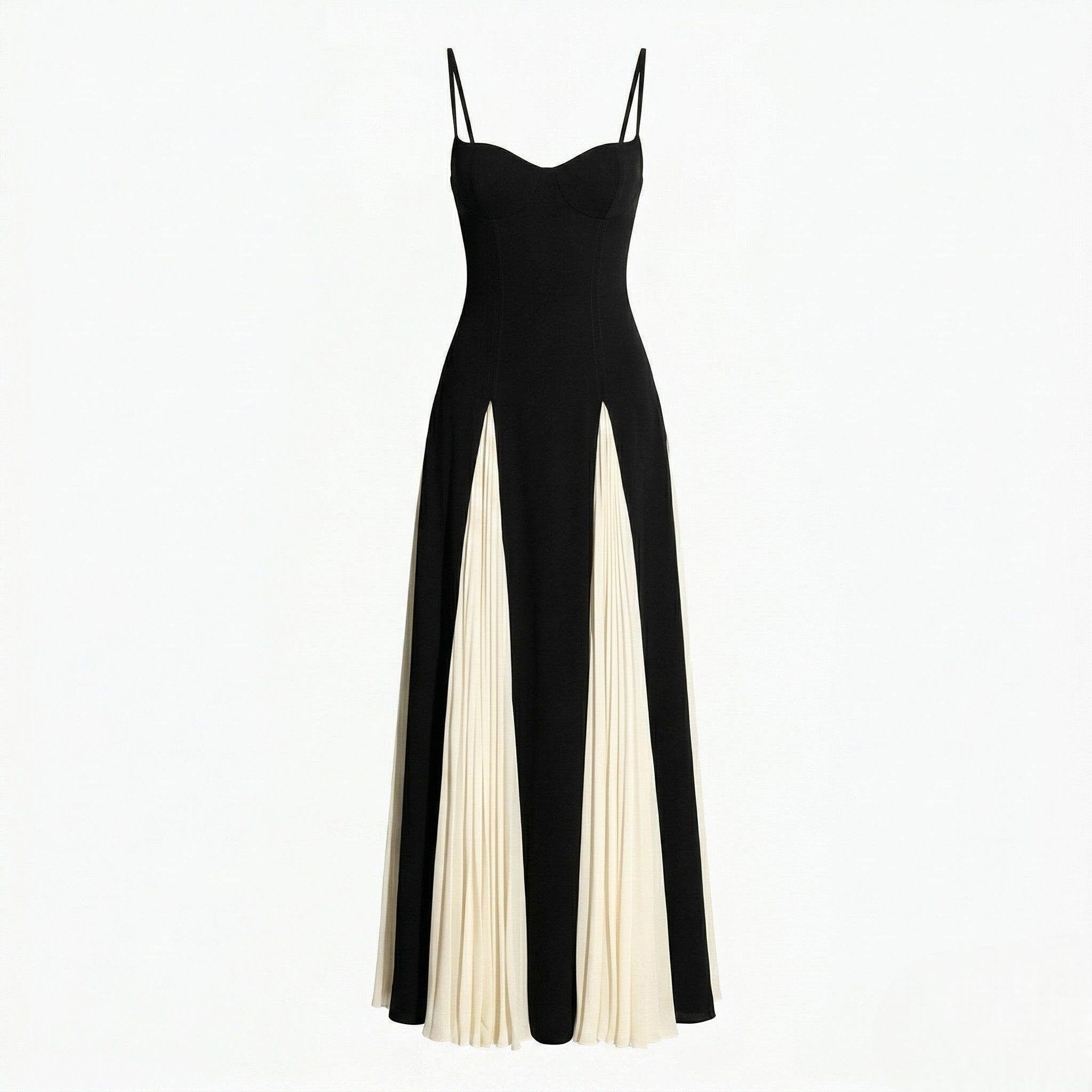 Anne - Women's Wedding Flared Maxi Dress - Maxi Dress - Black - Taylor & Bennett