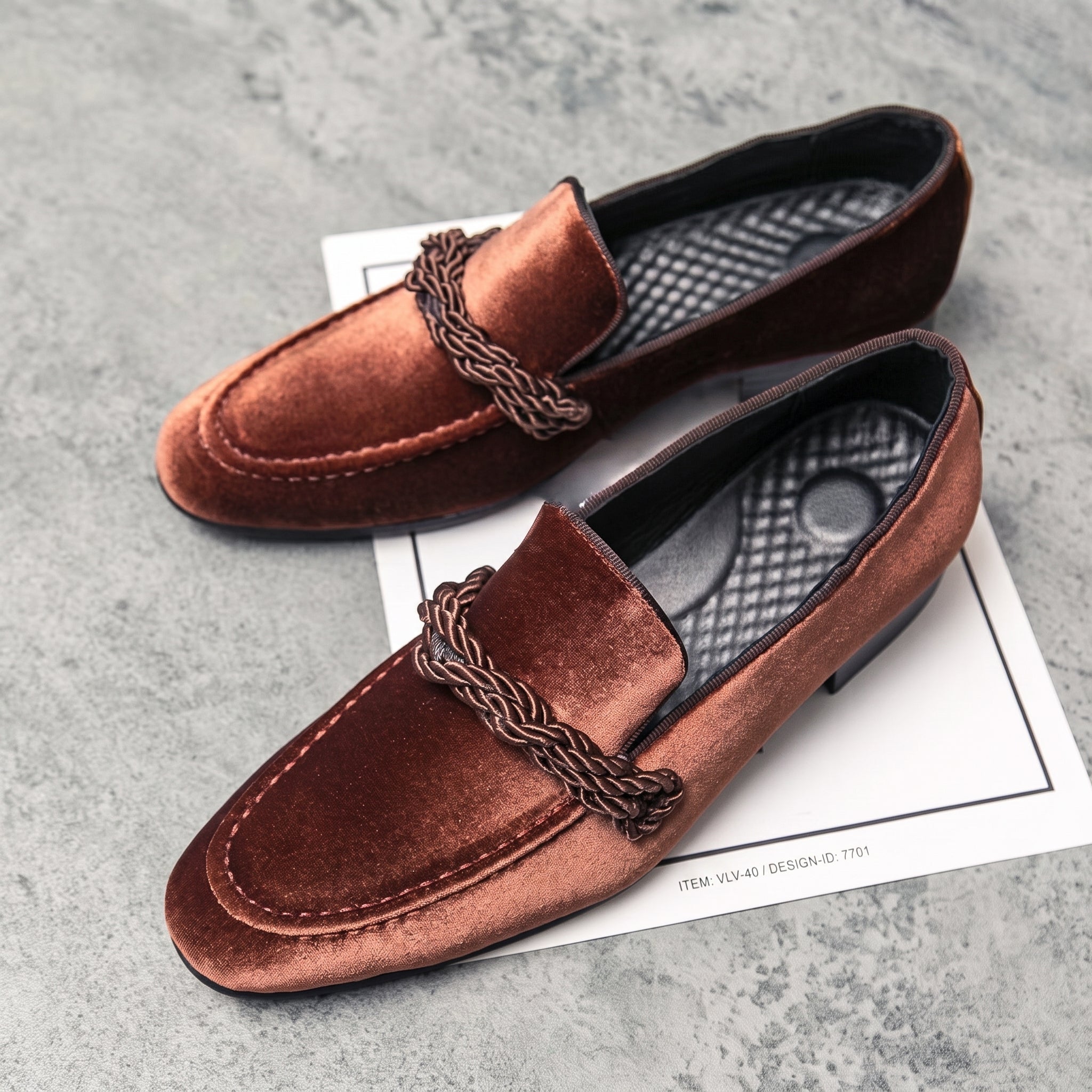 Arthur - Men's Formal Loafers with Gold Rope Detail - Loafers - Brown - Taylor & Bennett