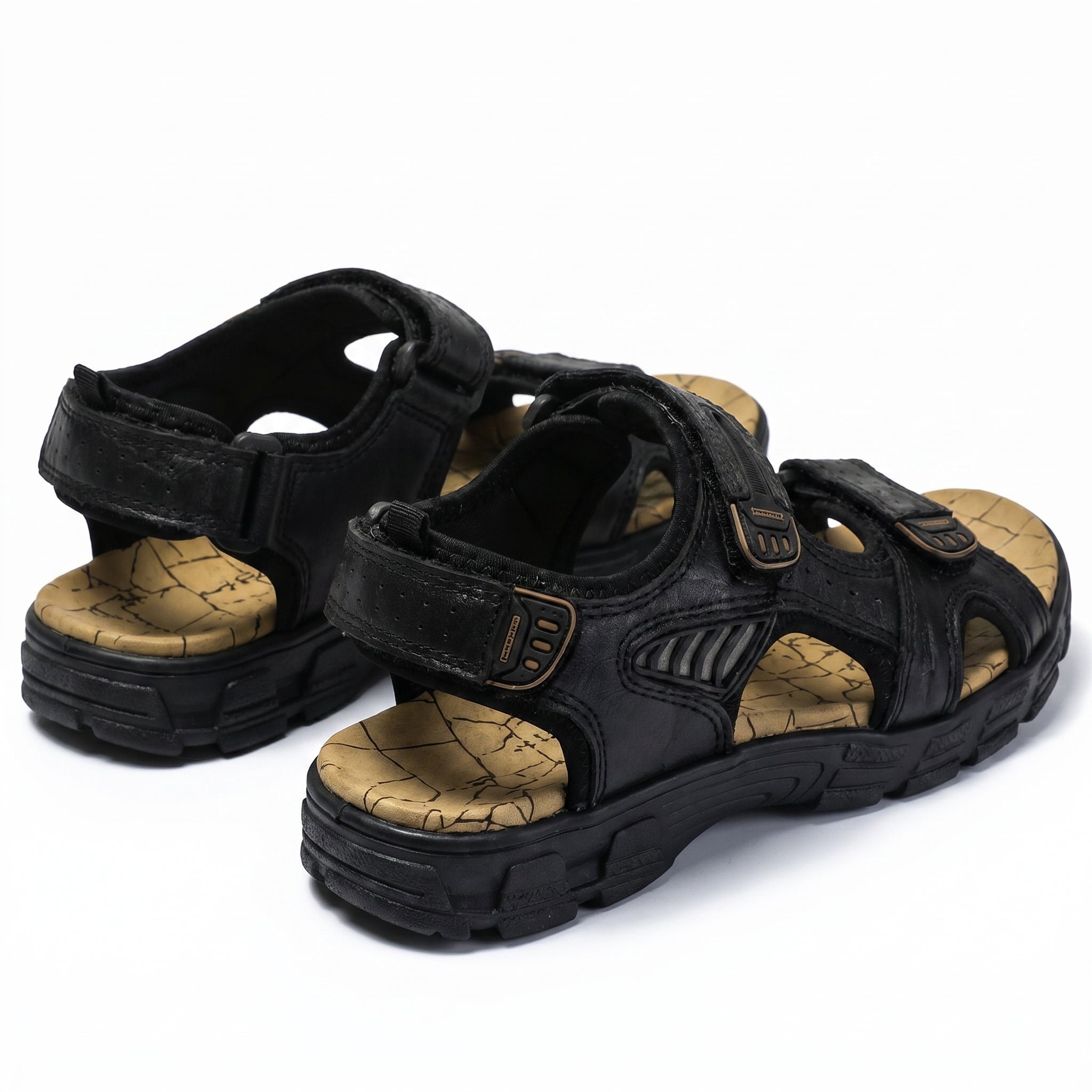 Arthur - Men's Orthopaedic Open Toe Sandals - Sandals - Black - Taylor & Bennett