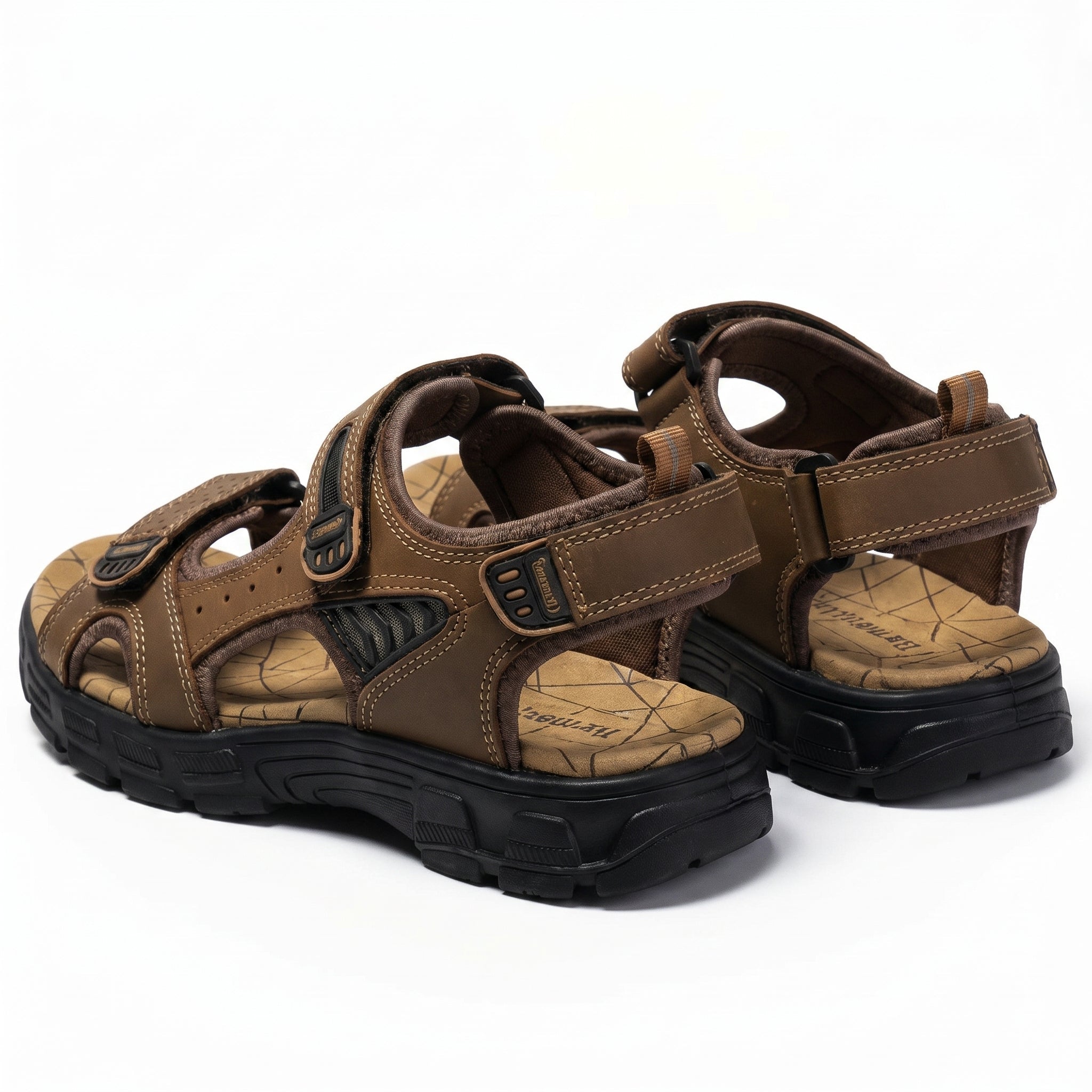 Arthur - Men's Orthopaedic Open Toe Sandals - Sandals - Dark Brown - Taylor & Bennett