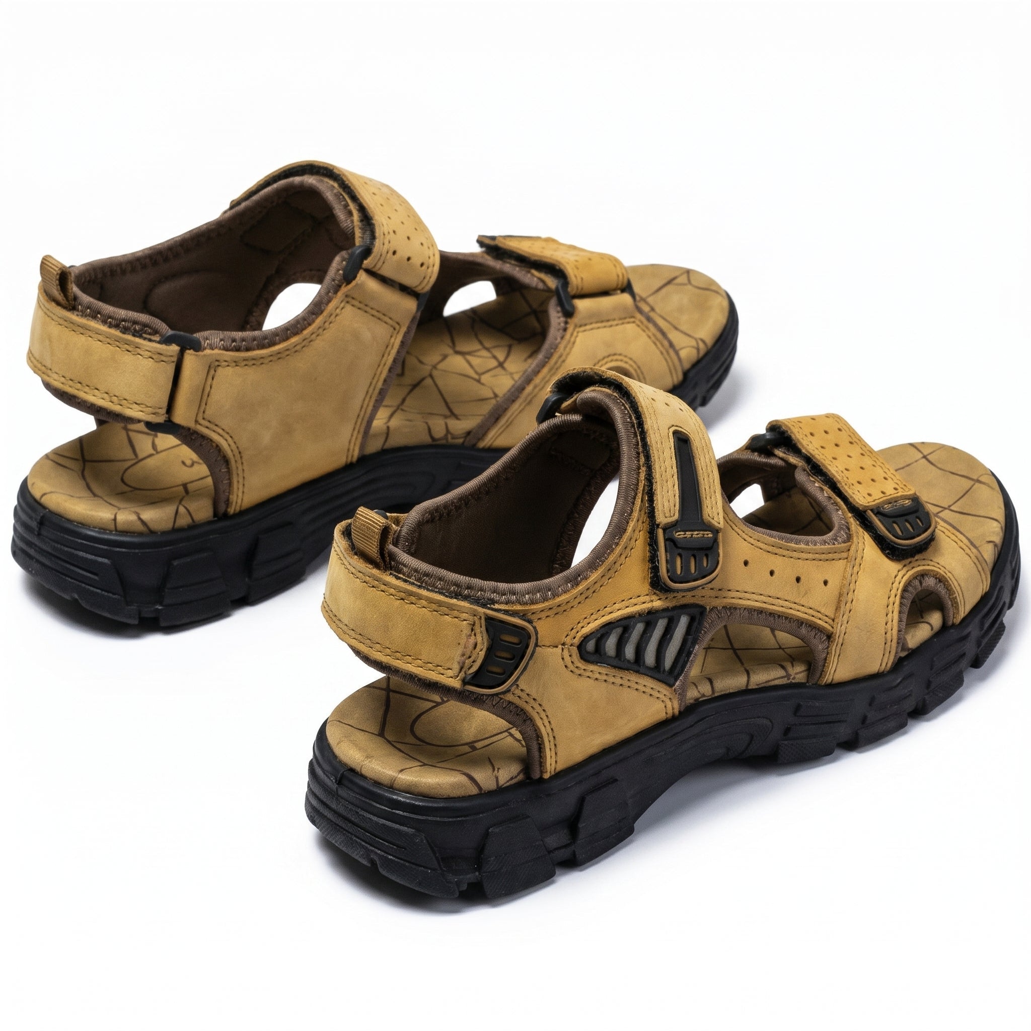 Arthur - Men's Orthopaedic Open Toe Sandals - Sandals - Camel - Taylor & Bennett