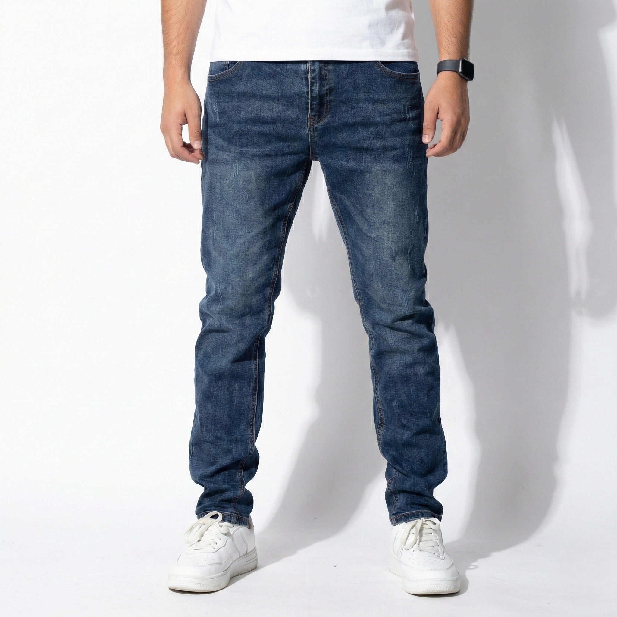 Arthur - Men's Slim Fit Jeans with Practical Pockets - Pants - Blue - Taylor & Bennett