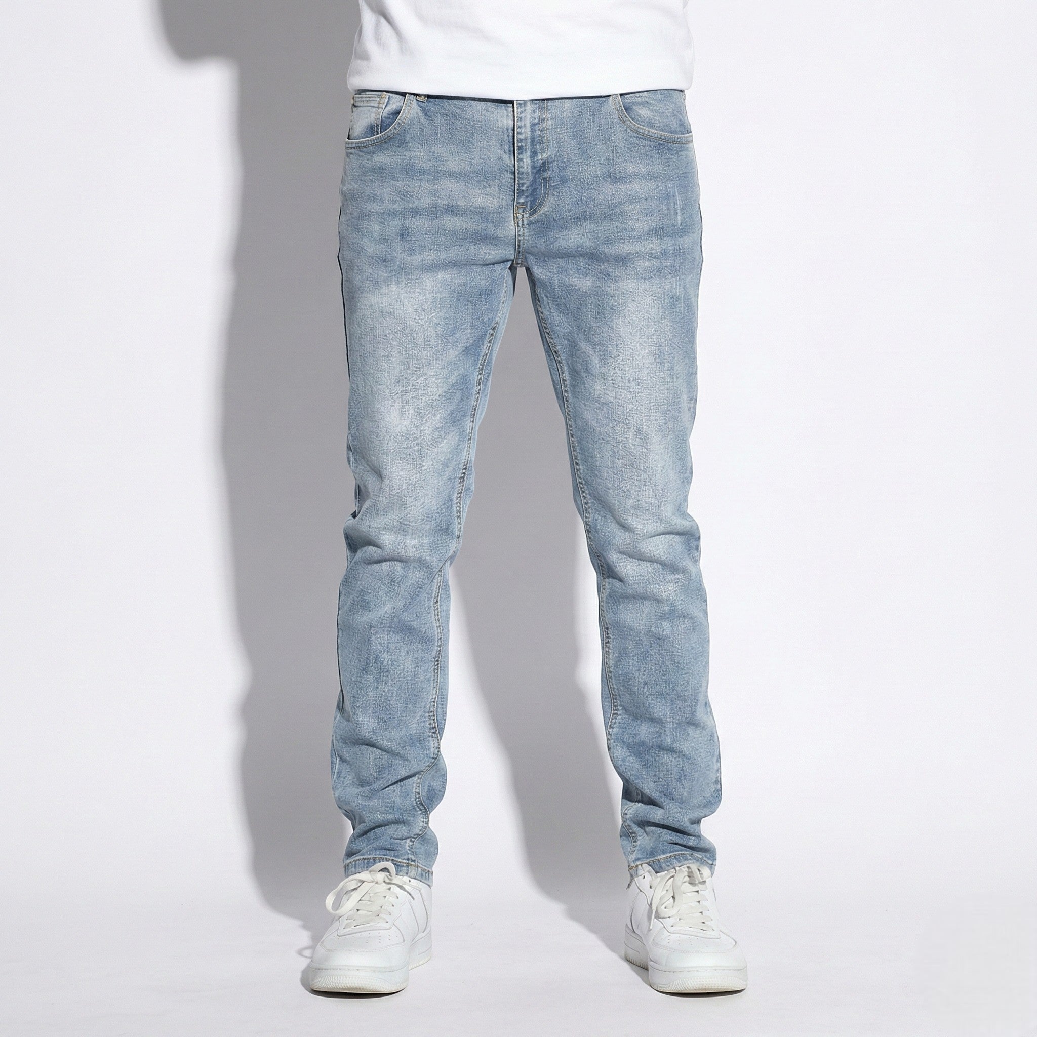 Arthur - Men's Slim Fit Jeans with Practical Pockets - Pants - Light Blue - Taylor & Bennett