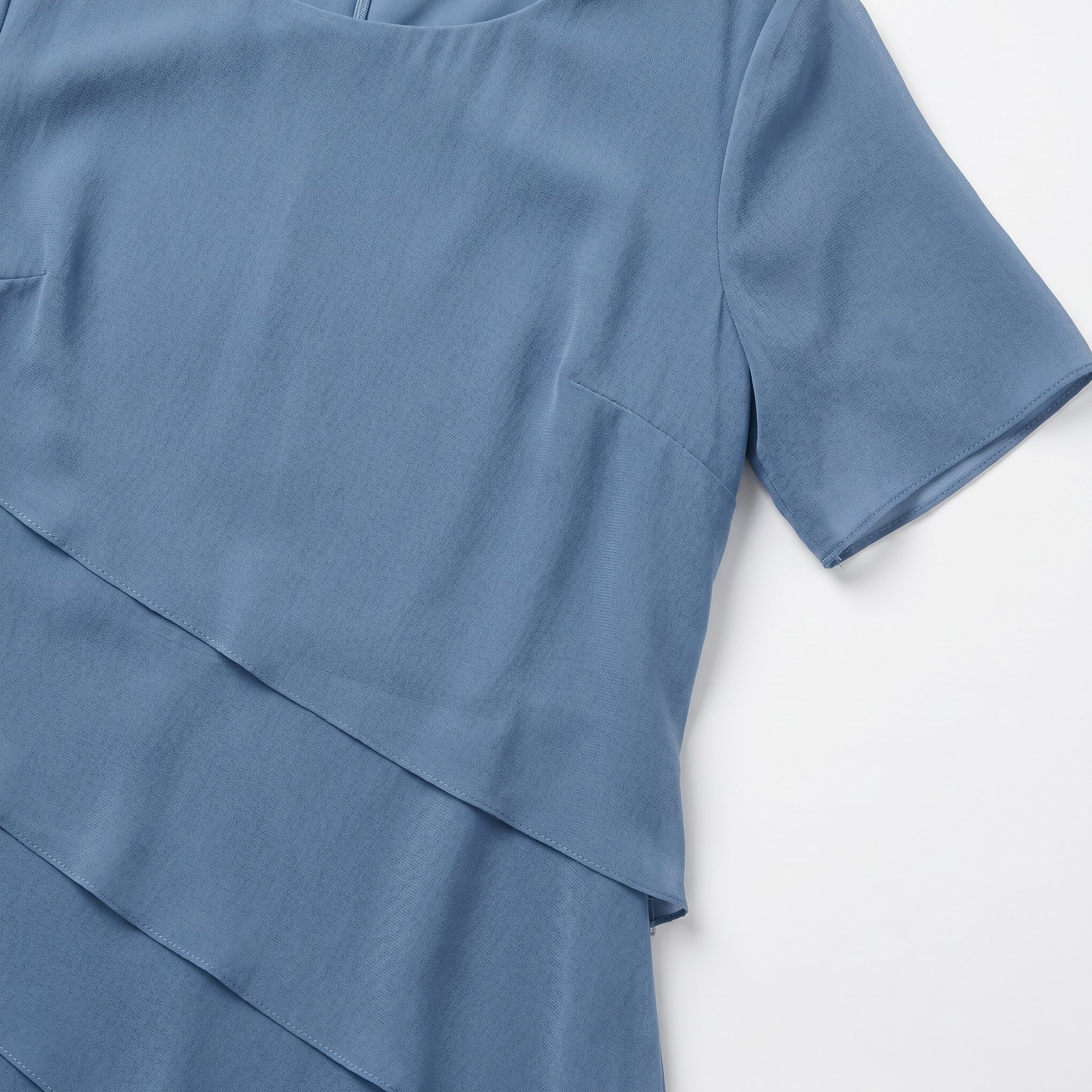 Arya - Women's Tiered Mini Dress - Dress - Blue - Taylor & Bennett
