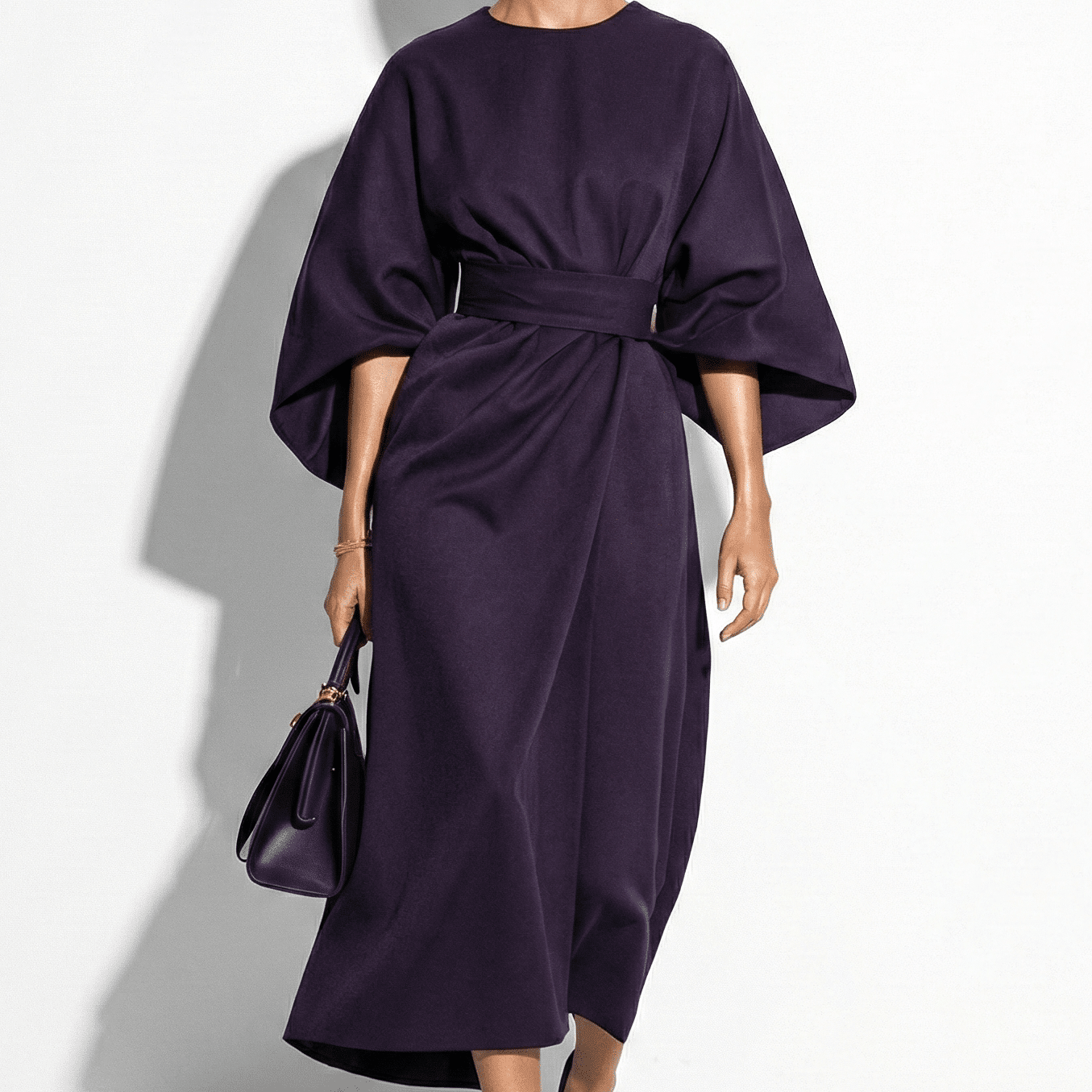 Aurora - Women's Flowy Belted Kimono Style Maxi Dress - Dress - Purple - Taylor & Bennett