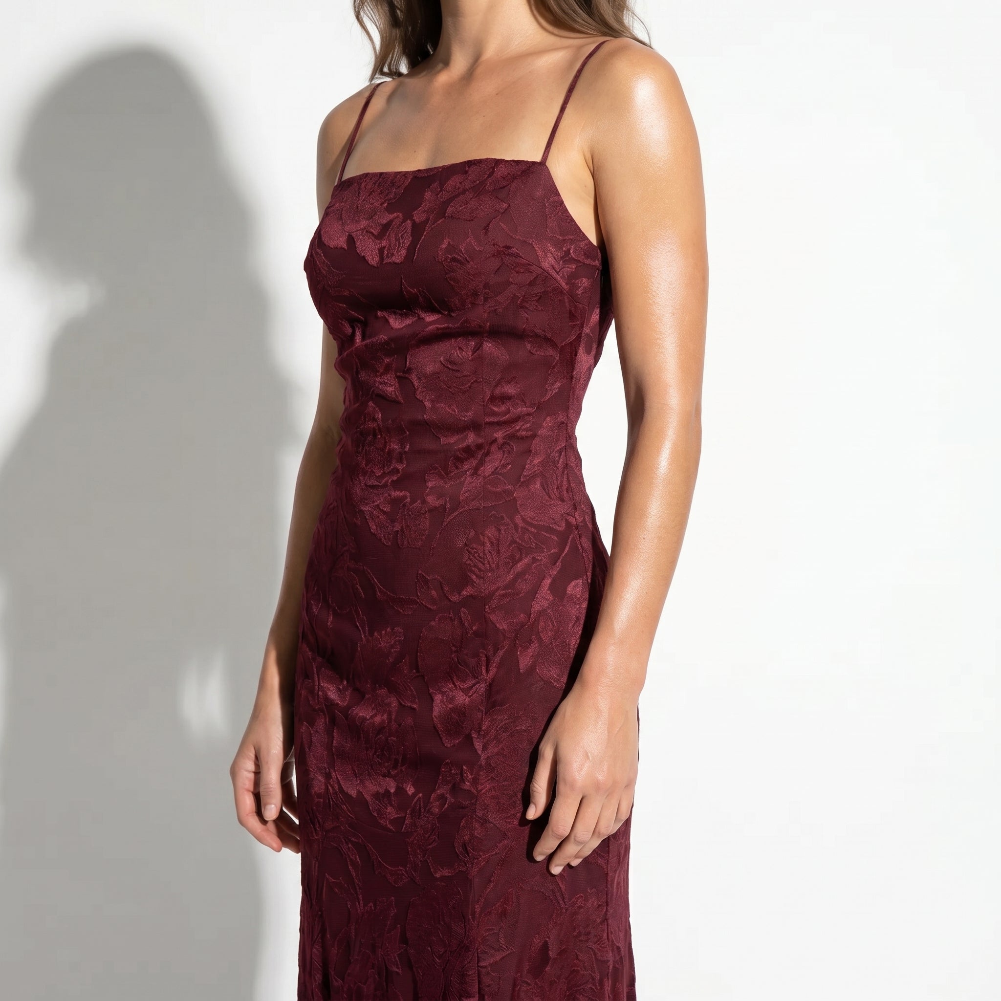 Ava - Women's Formal Evening Lace Maxi Dress - Maxi Dress - Burgundy - Taylor & Bennett