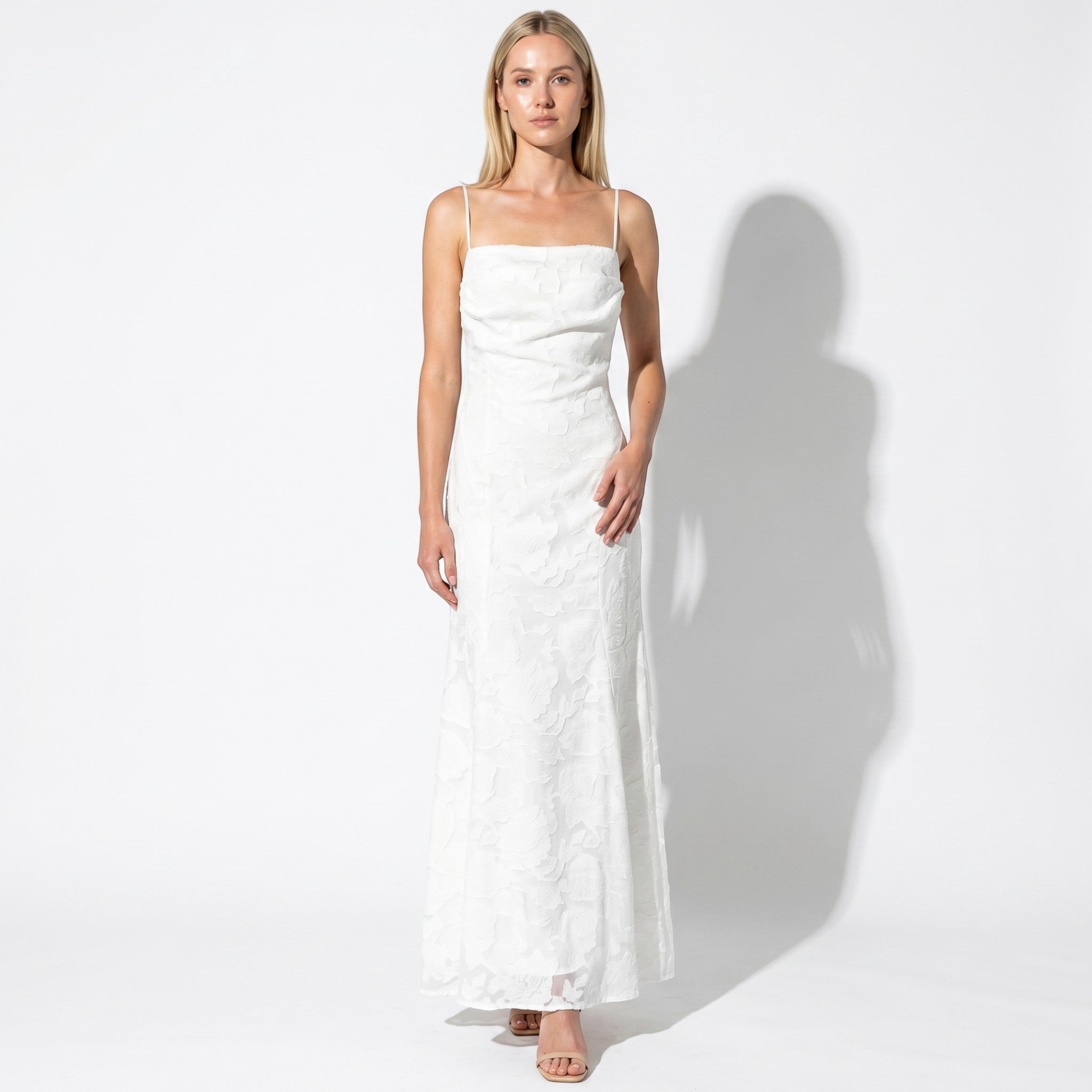 Ava - Women's Formal Evening Lace Maxi Dress - Maxi Dress - White - Taylor & Bennett