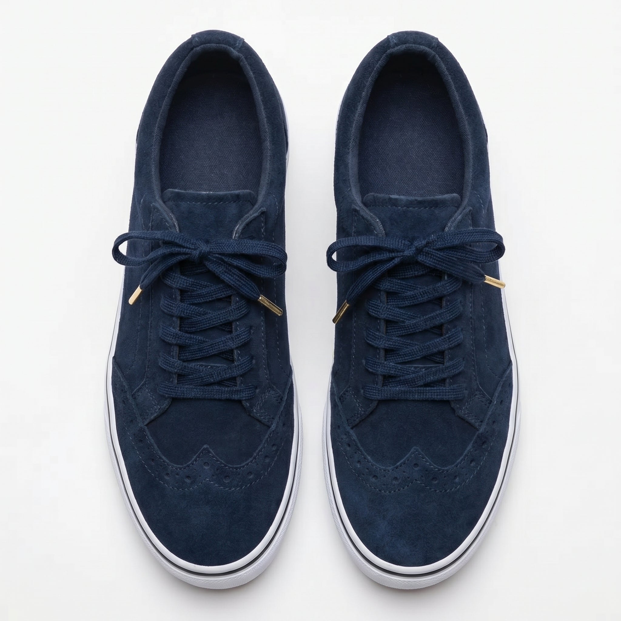 Ava - Women's Lace - Up Trainers with Brogue Detail - Shoes - Blue - Taylor & Bennett