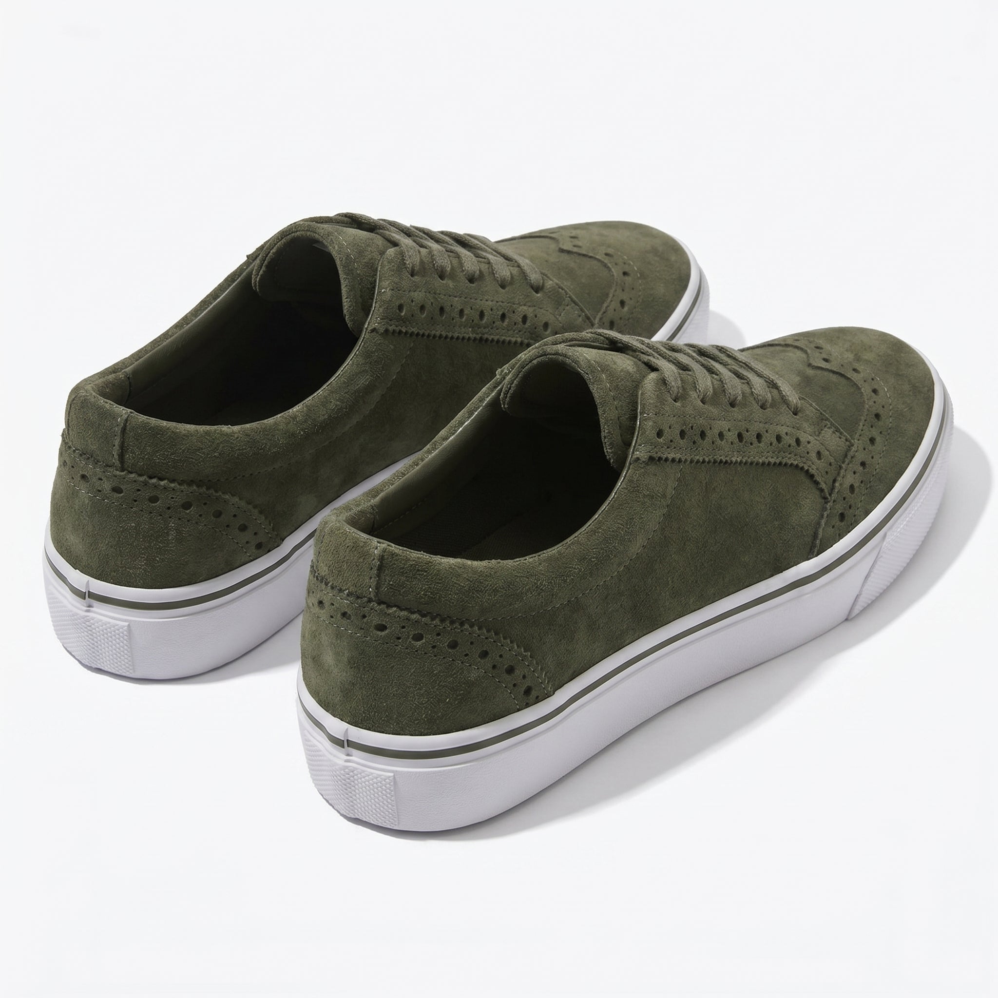 Ava - Women's Lace - Up Trainers with Brogue Detail - Shoes - Green - Taylor & Bennett
