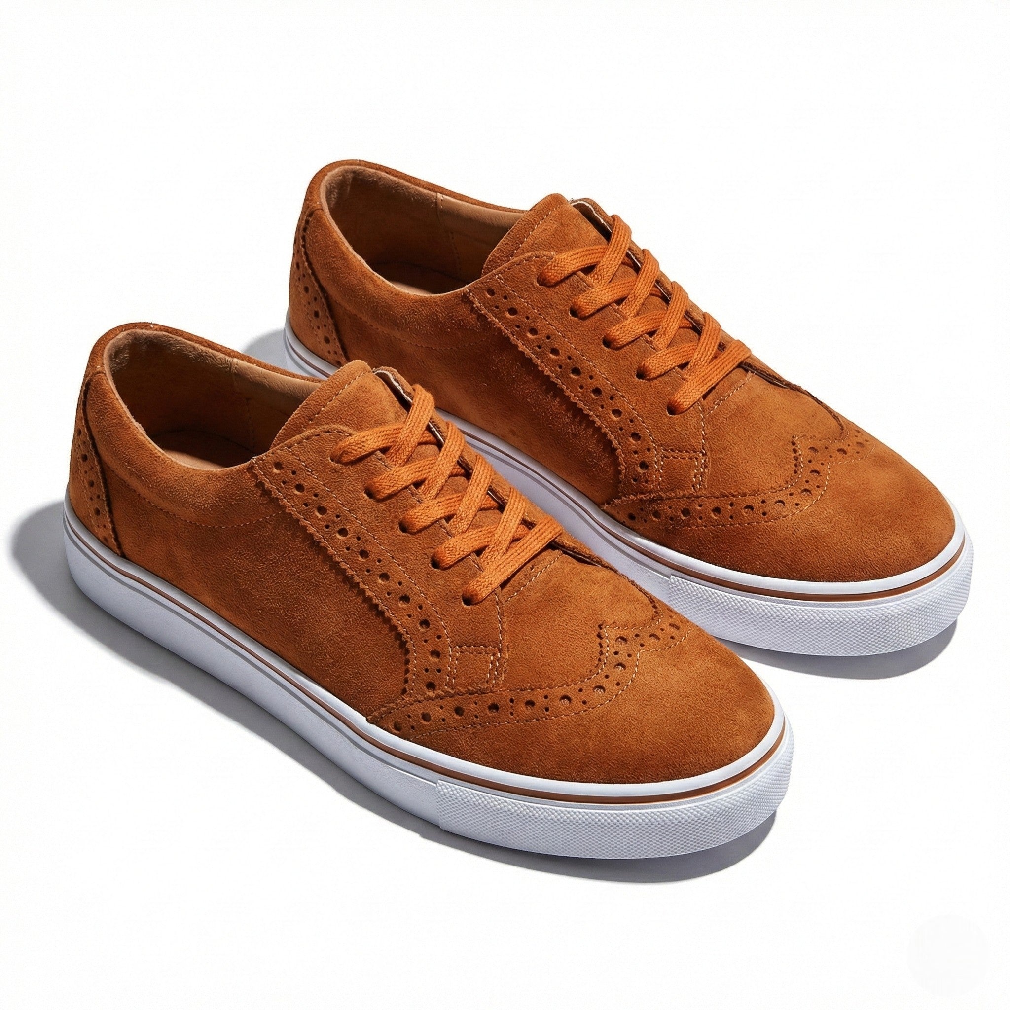 Ava - Women's Lace - Up Trainers with Brogue Detail - Shoes - Brown - Taylor & Bennett