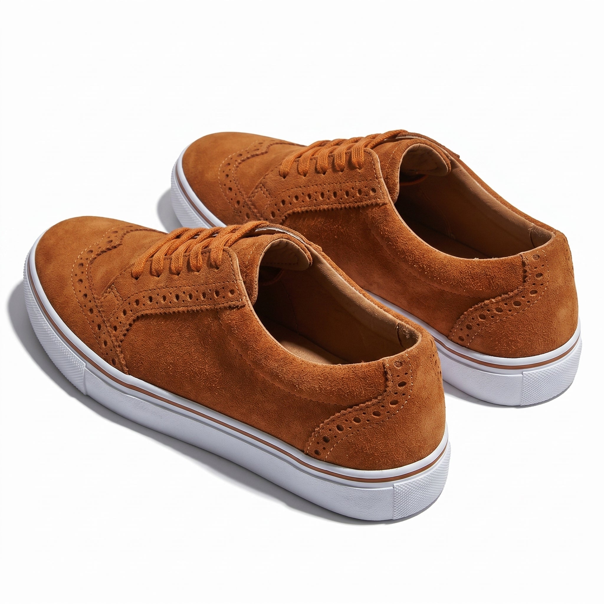 Ava - Women's Lace - Up Trainers with Brogue Detail - Shoes - Brown - Taylor & Bennett