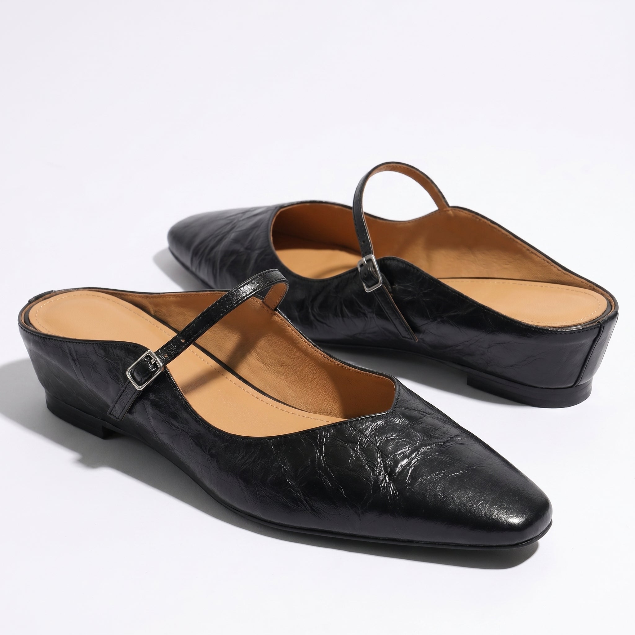Ava - Women's Pointed - Toe Mary Jane Mules - Sandal - Black - Taylor & Bennett