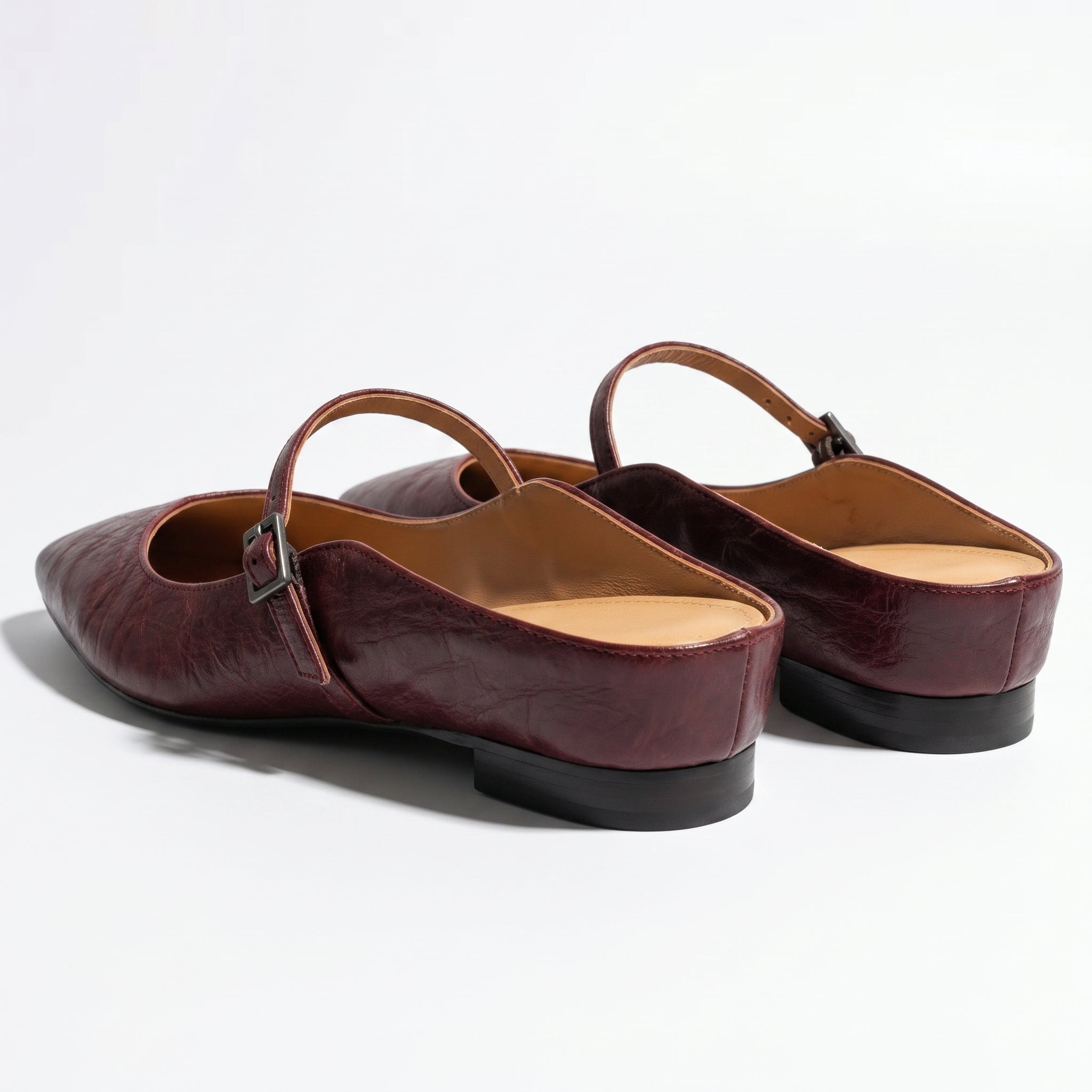 Ava - Women's Pointed - Toe Mary Jane Mules - Sandal - Maroon - Taylor & Bennett