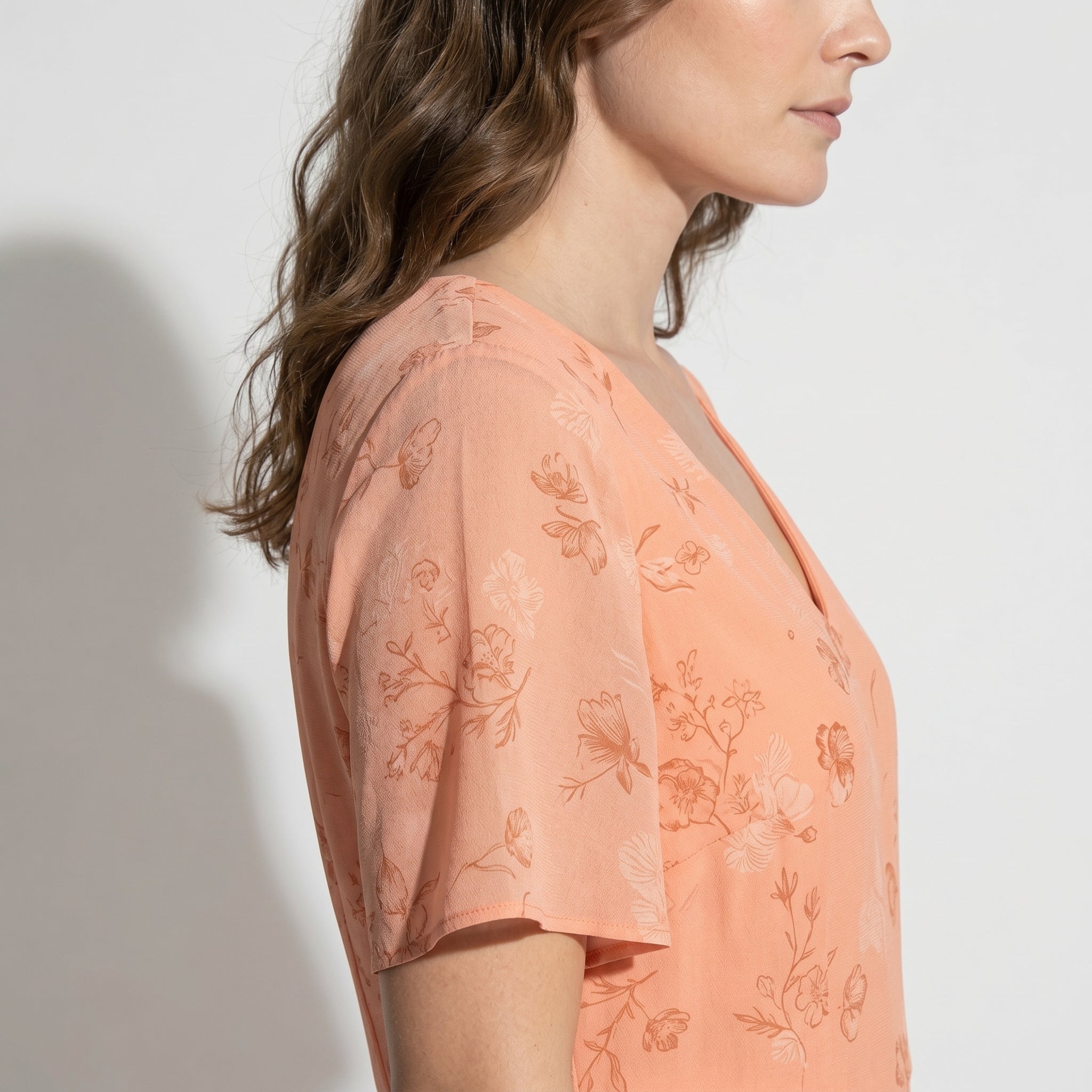 Ava – Women's Summer Floral Print Chiffon Maxi Dress - Maxi Dress - Orange - Taylor & Bennett