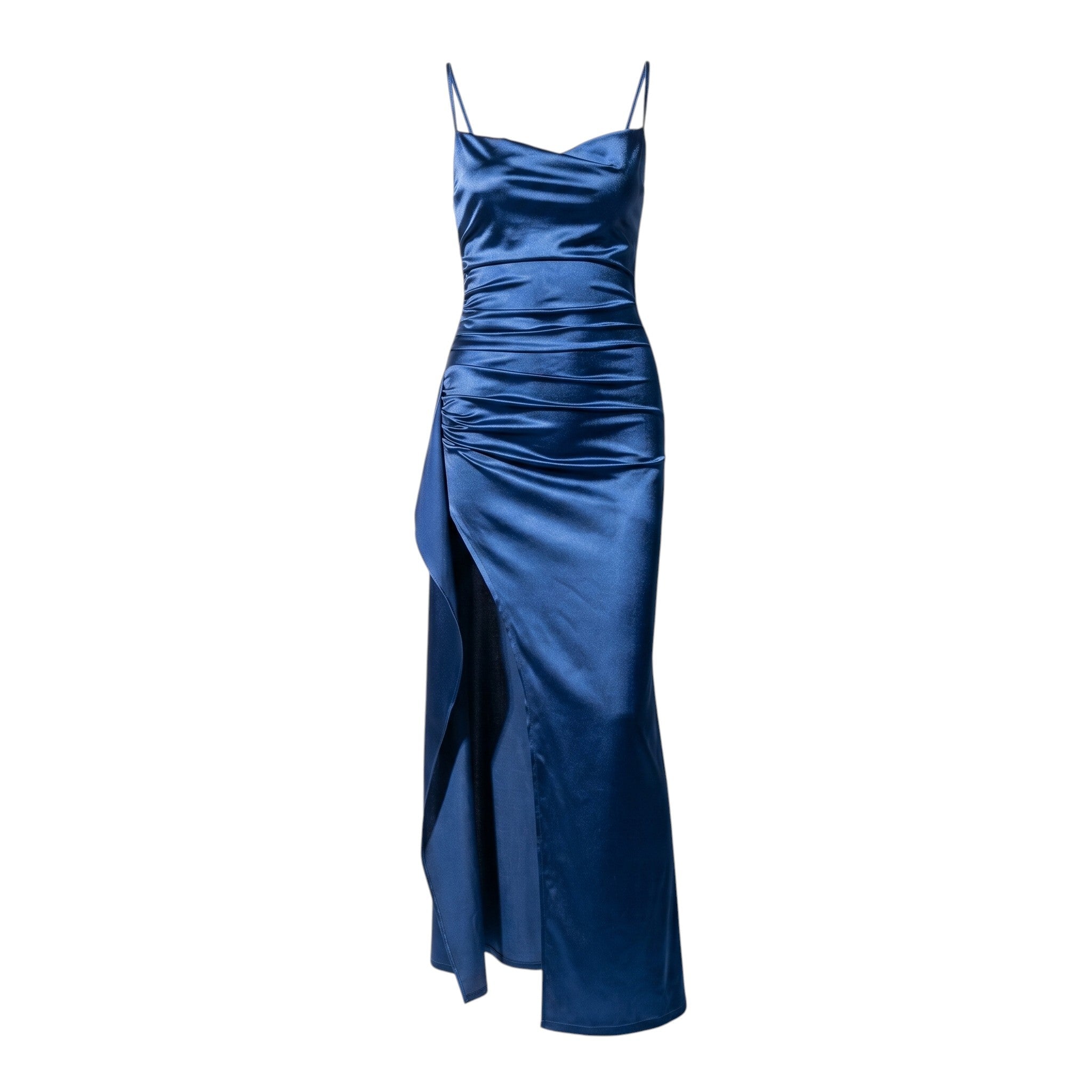 Avelisse - Women's Party Bodycon High Slit Maxi Dress - Dress - Navy Blue - Taylor & Bennett