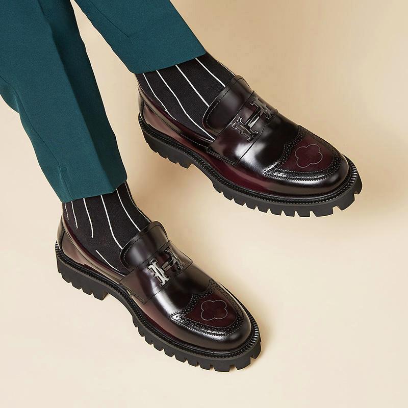 Edward - Men's Chunky Sole Loafers with Buckle Detail