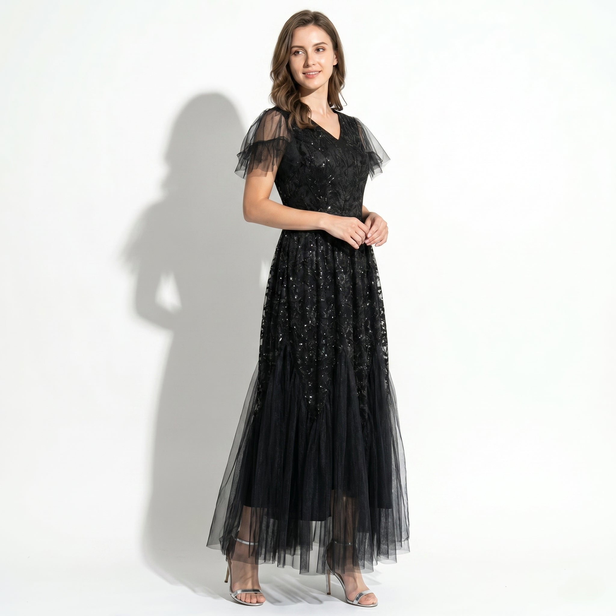 Beatrice - Women's Party Sequin Maxi Dress - Maxi Dresses - Black - Taylor & Bennett