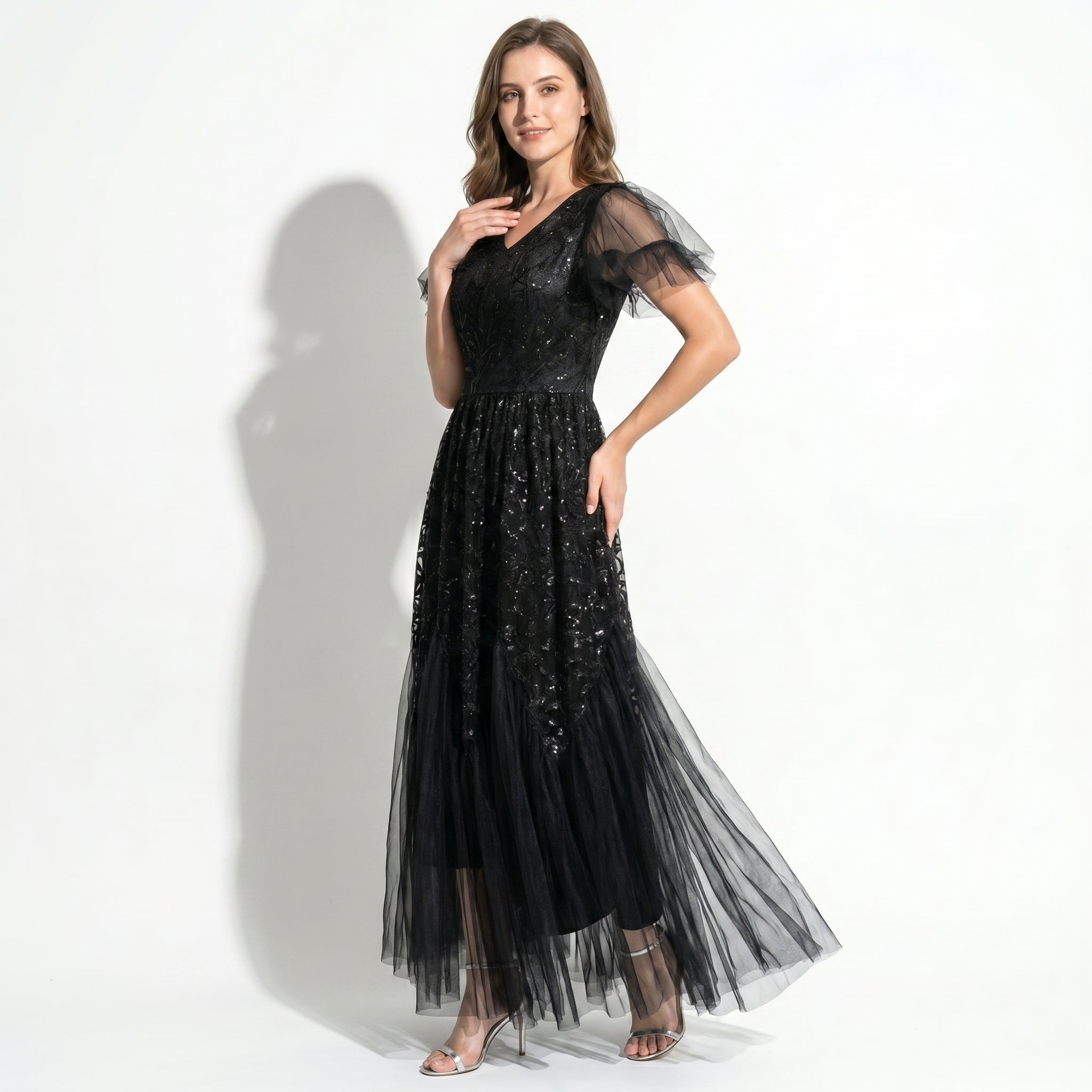 Beatrice - Women's Party Sequin Maxi Dress - Maxi Dresses - Black - Taylor & Bennett