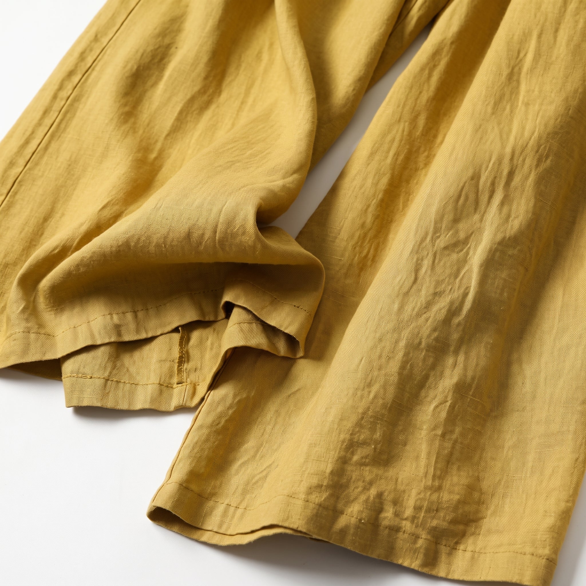 Beatrice - Women's Summer Wide-Leg Pleated Culotte Pants - Culottes - Yellow - Taylor & Bennett