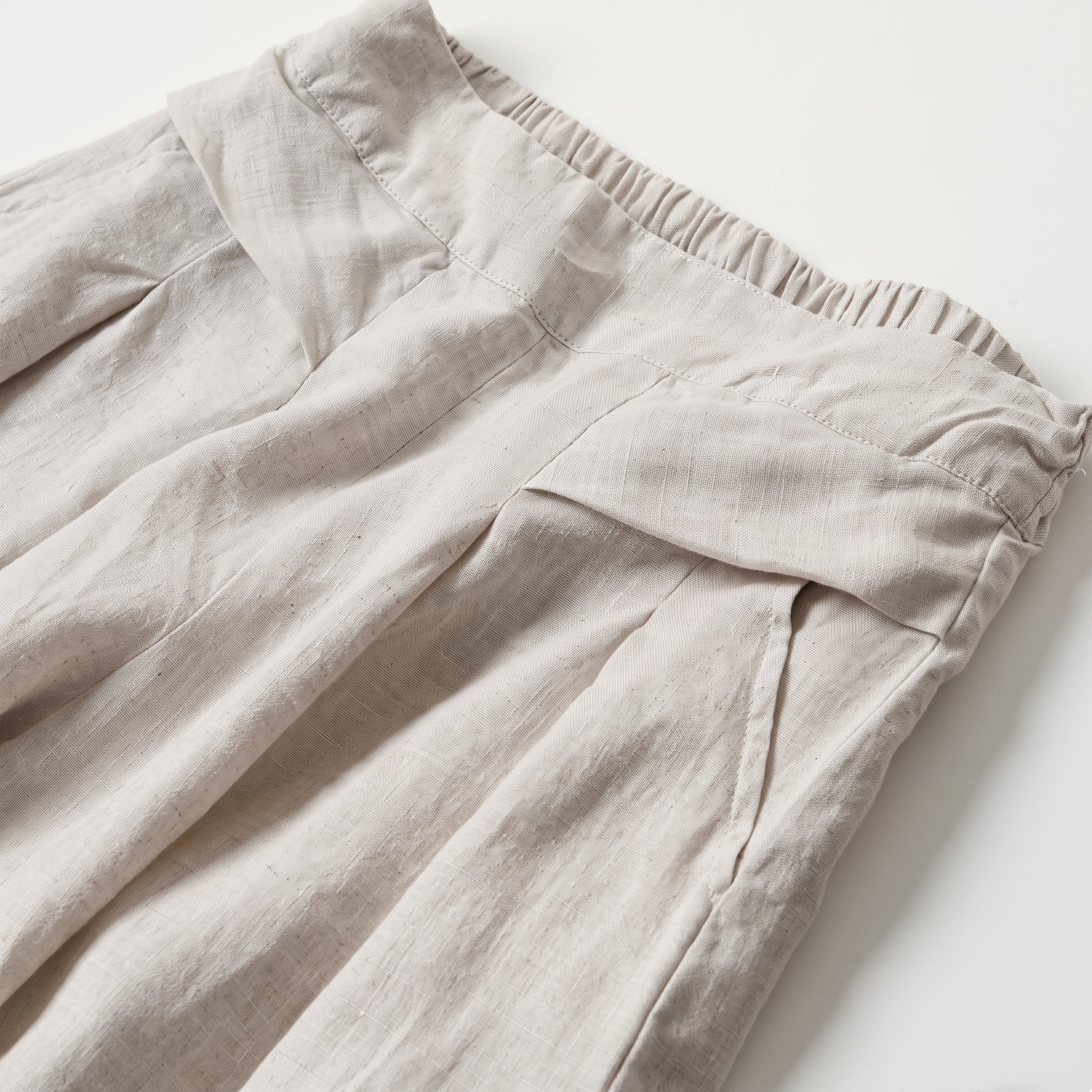 Beatrice - Women's Summer Wide-Leg Pleated Culotte Pants - Culottes - Beige - Taylor & Bennett