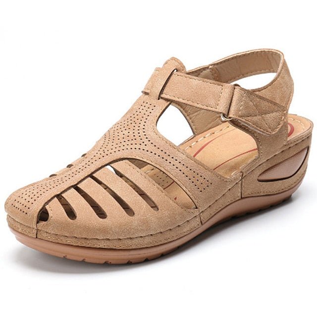 Belle - Women's Orthopaedic Fisherman Wedge Sandals - Sandals - Beige - Taylor & Bennett