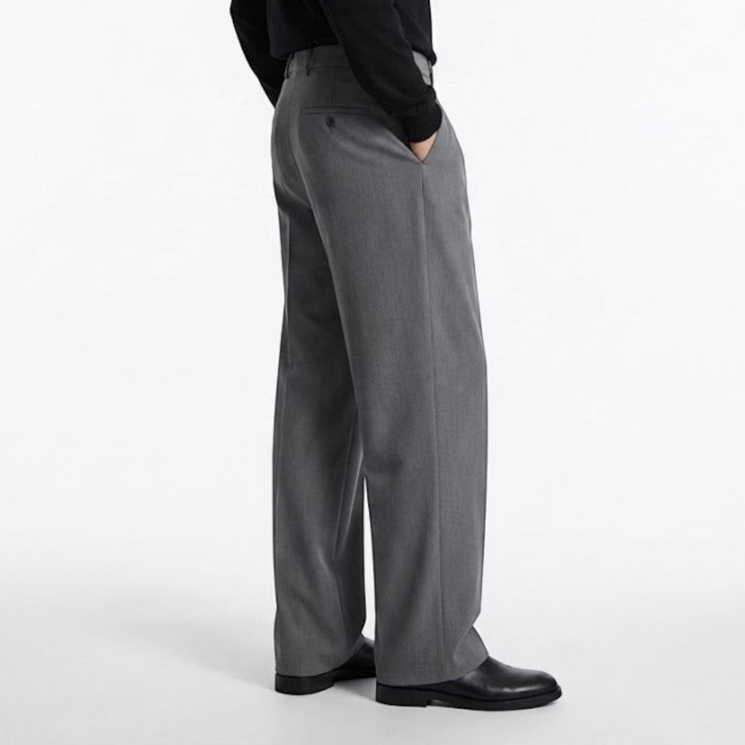 Caspian – Men's Straight - Leg Suit Trousers - Pants - Dark grey - Taylor & Bennett