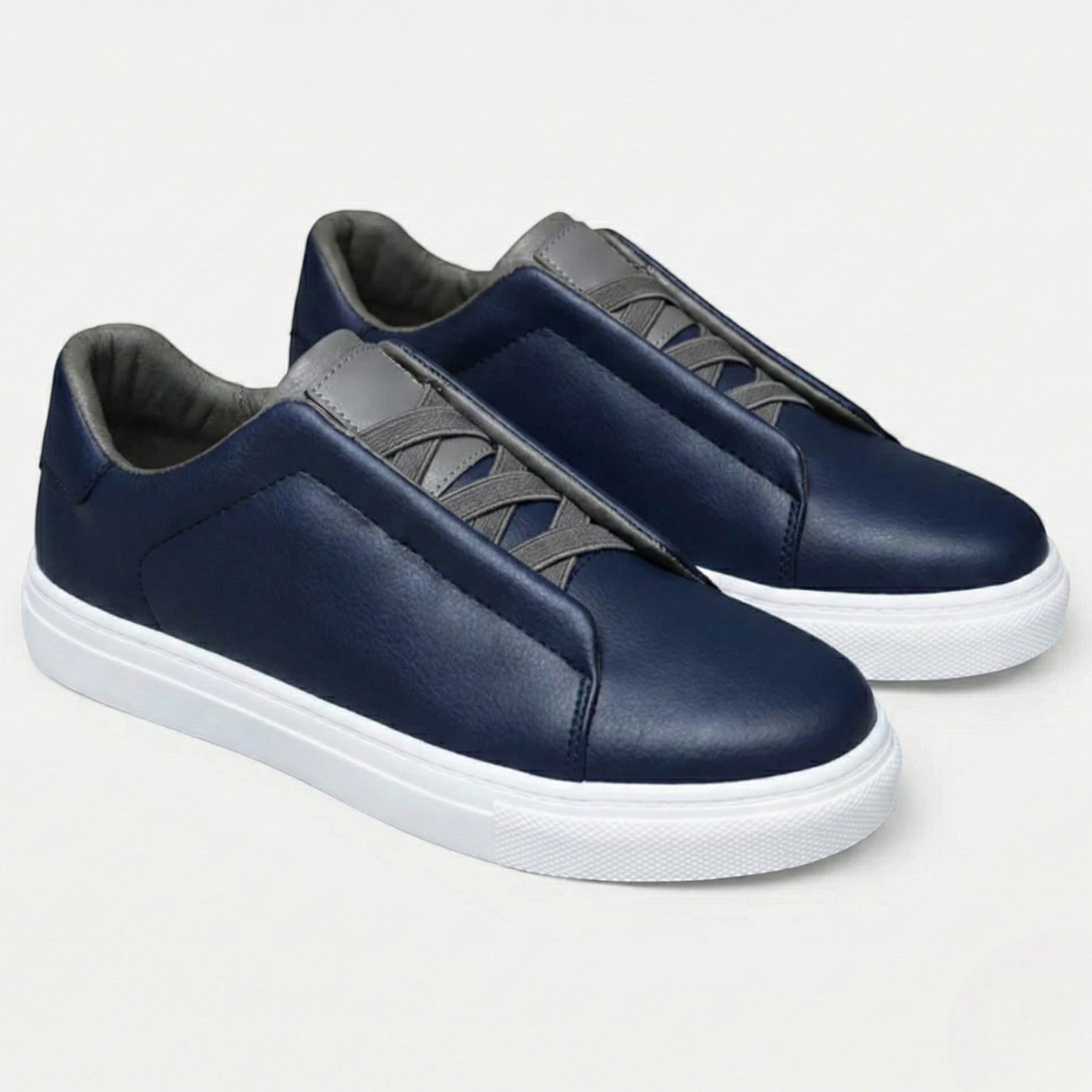 Charlie - Men's Comfortable Slip - on Trainers - Trainers - Navy Blue - Taylor & Bennett
