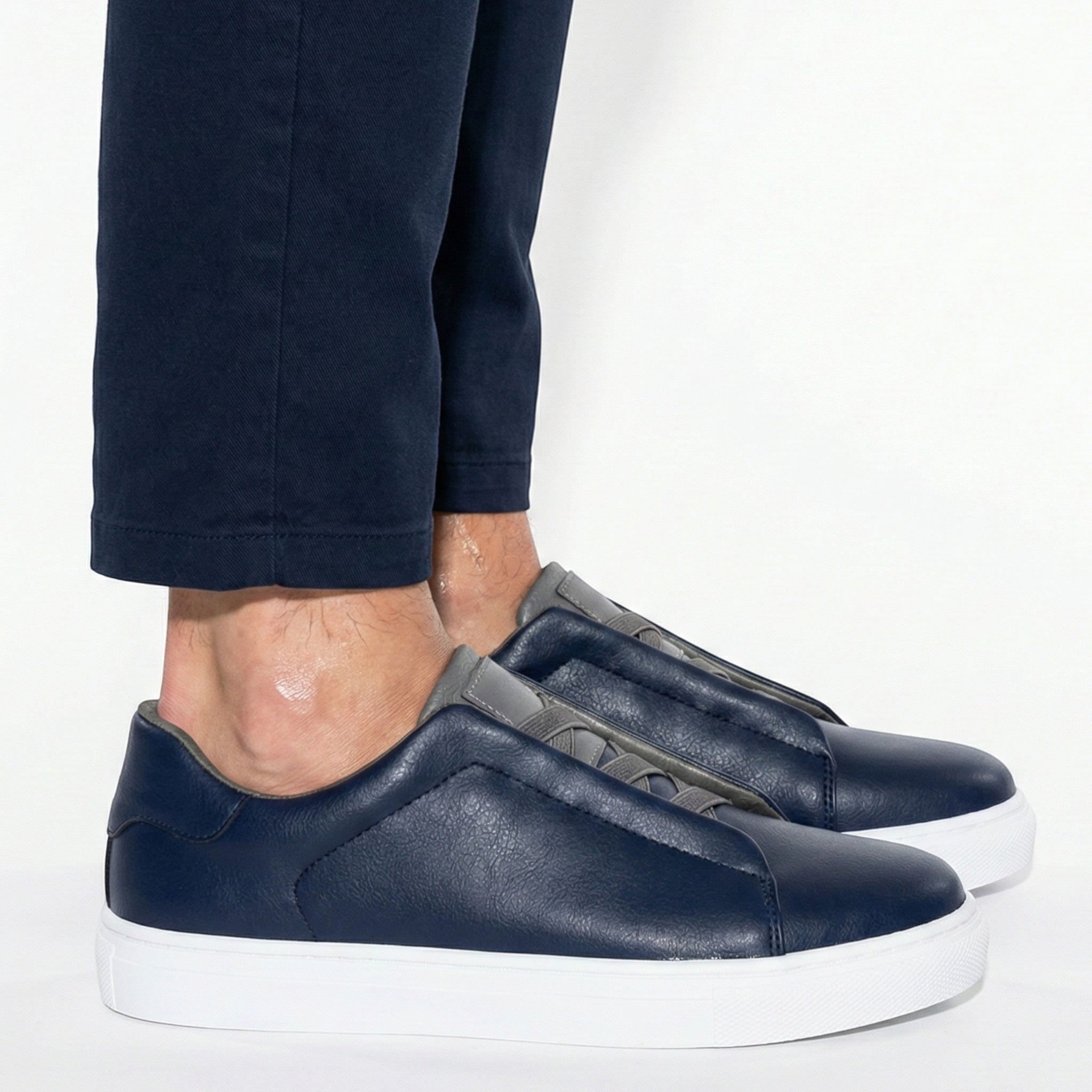 Charlie - Men's Comfortable Slip - on Trainers - Trainers - Navy Blue - Taylor & Bennett