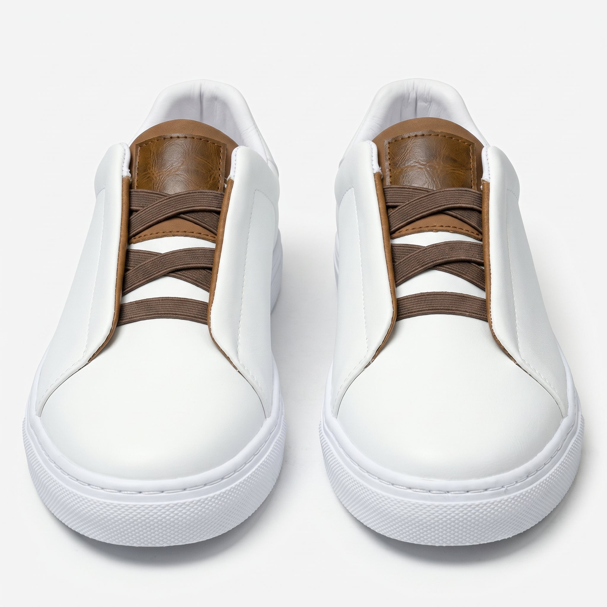 Charlie - Men's Comfortable Slip - on Trainers - Trainers - White - Taylor & Bennett