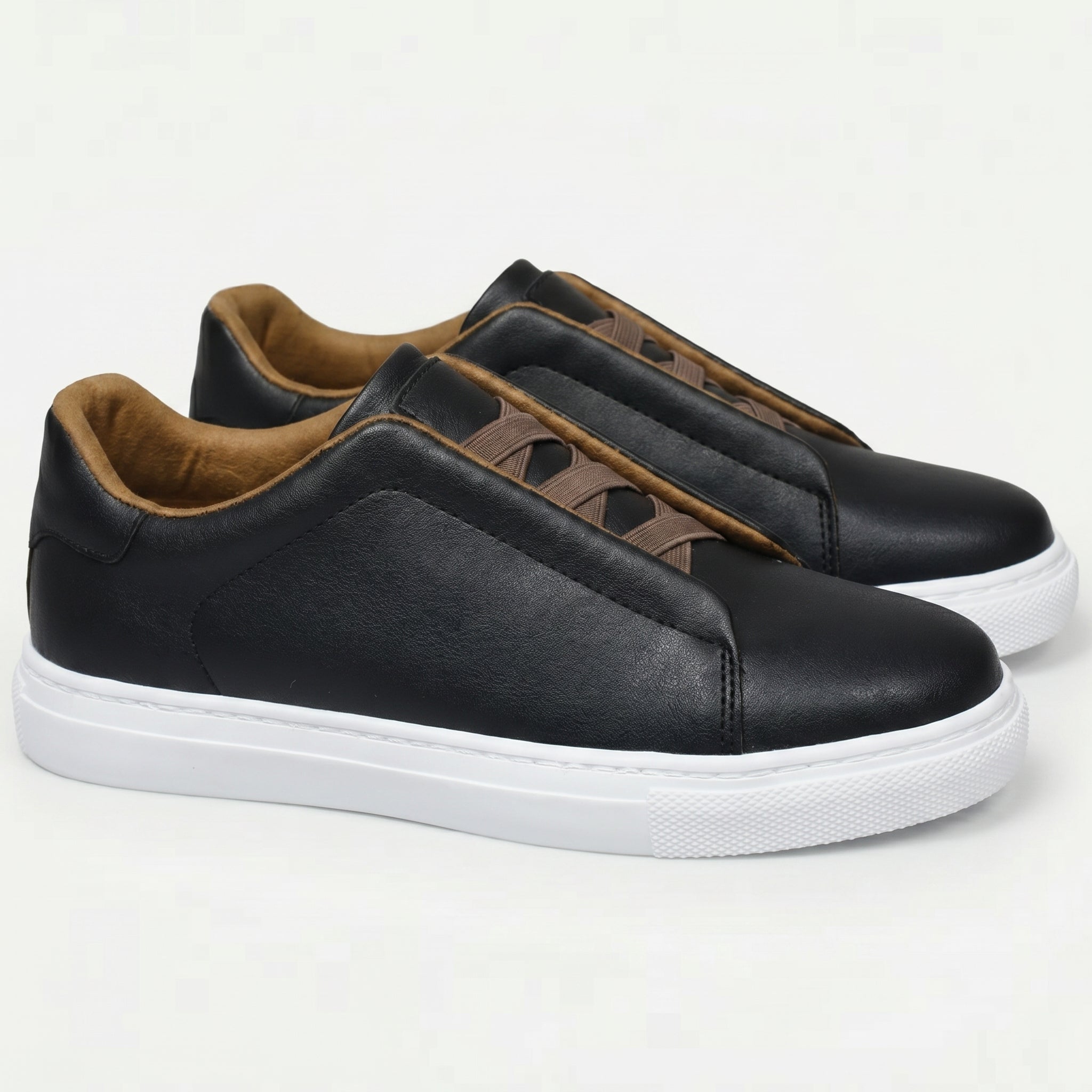 Charlie - Men's Comfortable Slip - on Trainers - Trainers - Black - Taylor & Bennett