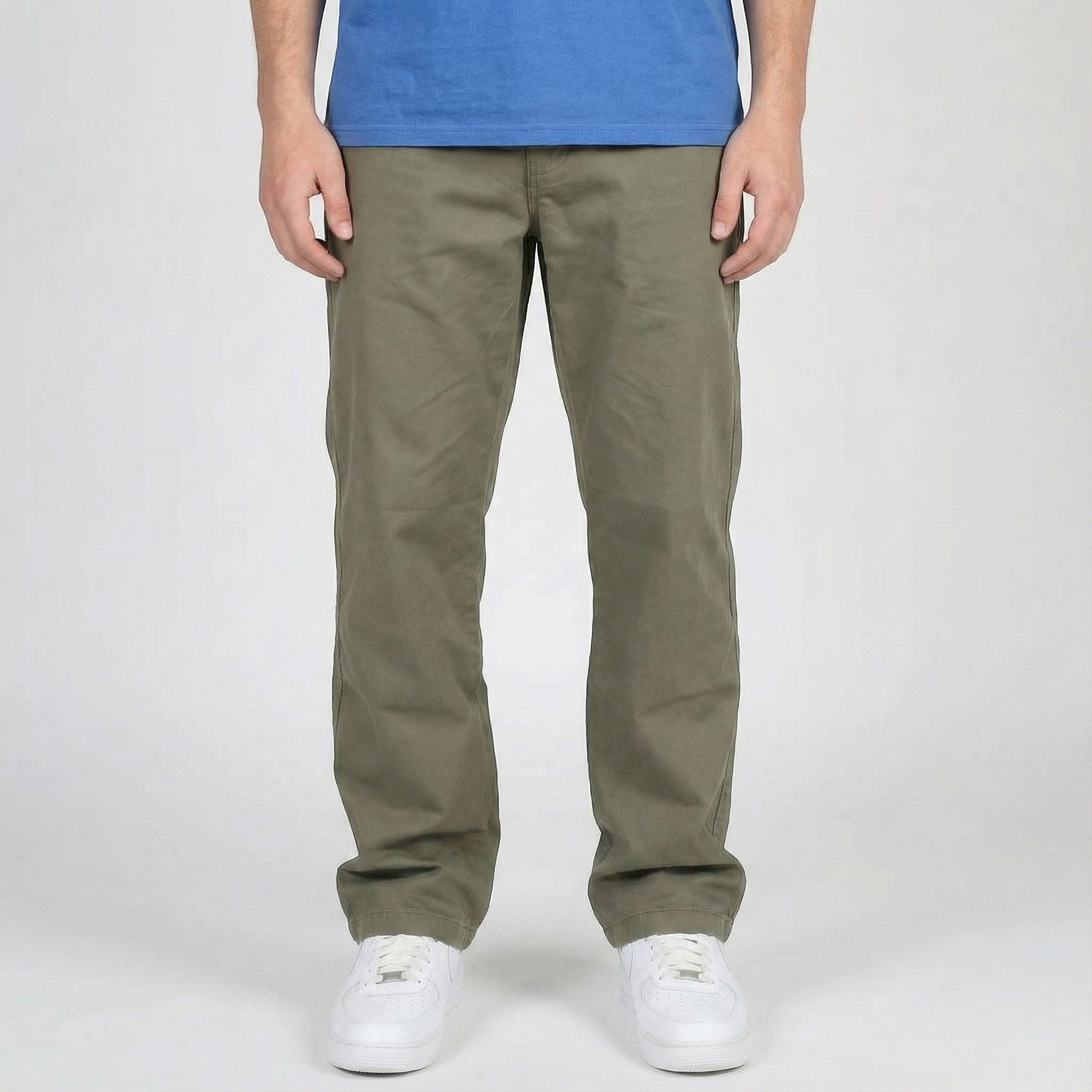 Charlie - Men's Relaxed - Fit Chino Trousers with Elastic Waist - Pants - Dark Green - Taylor & Bennett