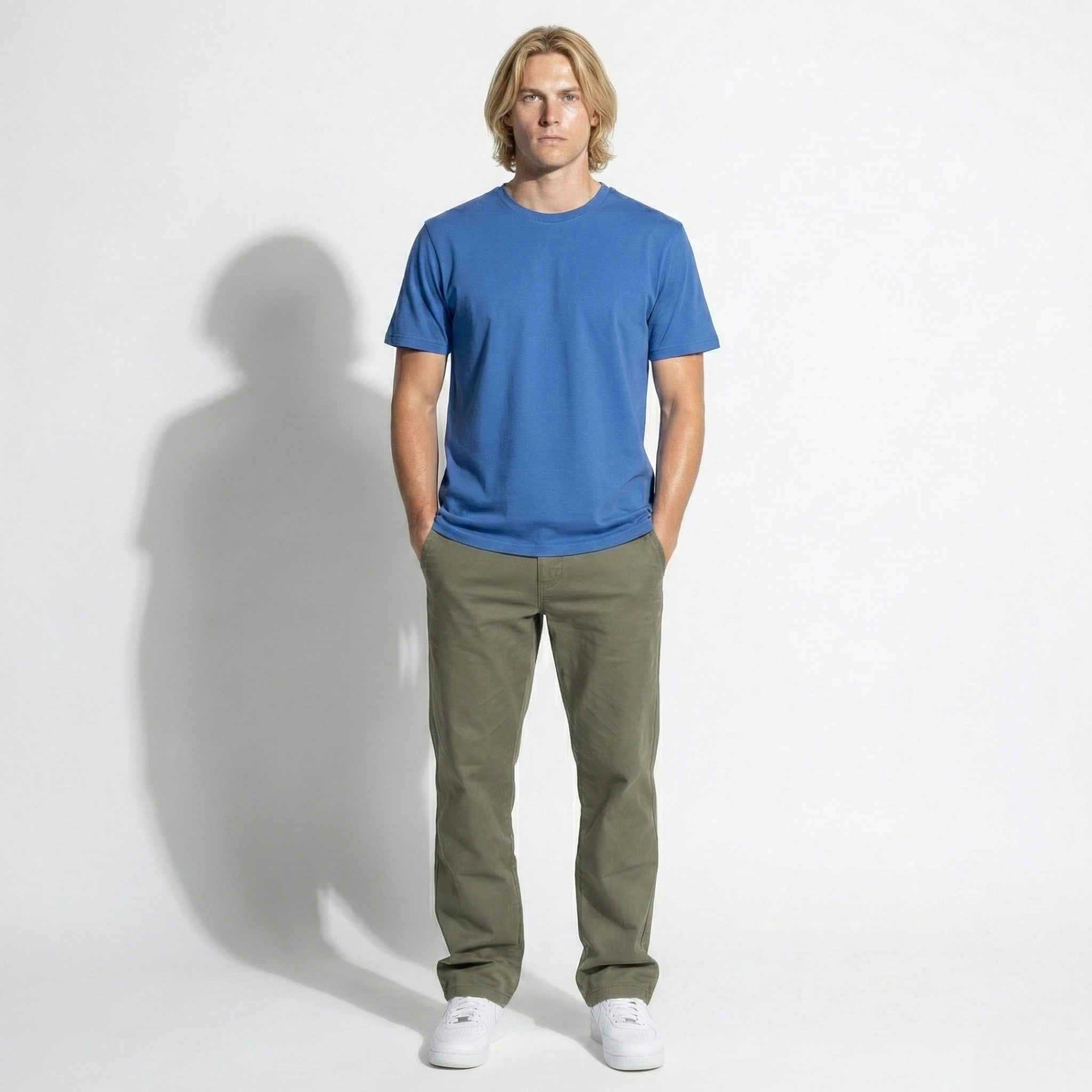 Charlie - Men's Relaxed - Fit Chino Trousers with Elastic Waist - Pants - Dark Green - Taylor & Bennett