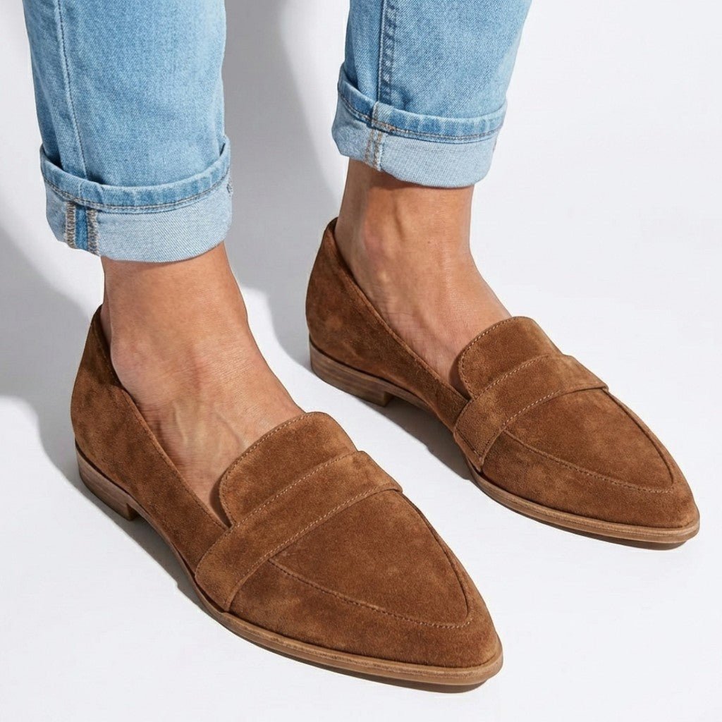 Charlotte - Women's Slip - on Loafers with Contoured Insole - Loafers - Khaki - Taylor & Bennett