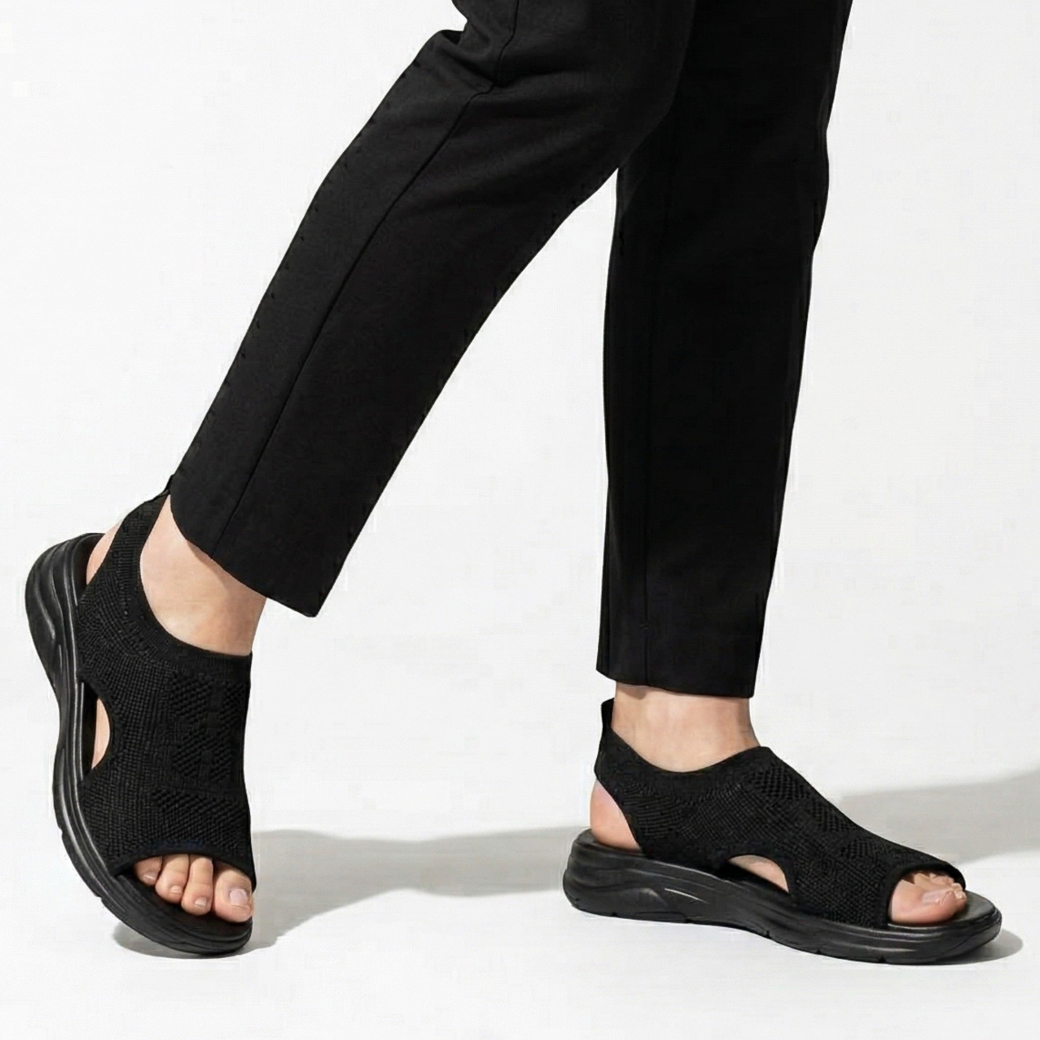 Chloe - Women's Orthopaedic Breathable Sandals - Sandal - Black - Taylor & Bennett