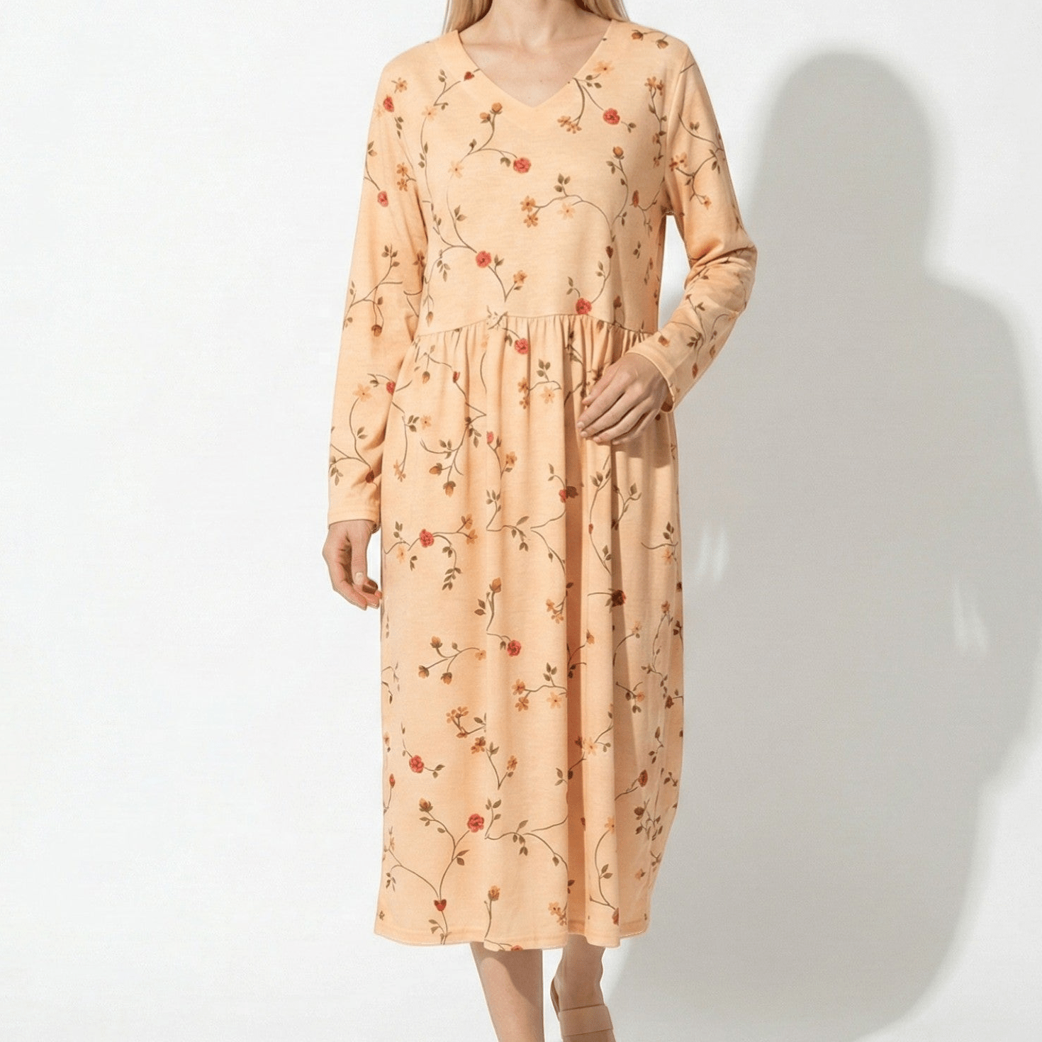 Chloe - Women's V - Neck Printed Maxi Dress - Dress - Yellow - Taylor & Bennett