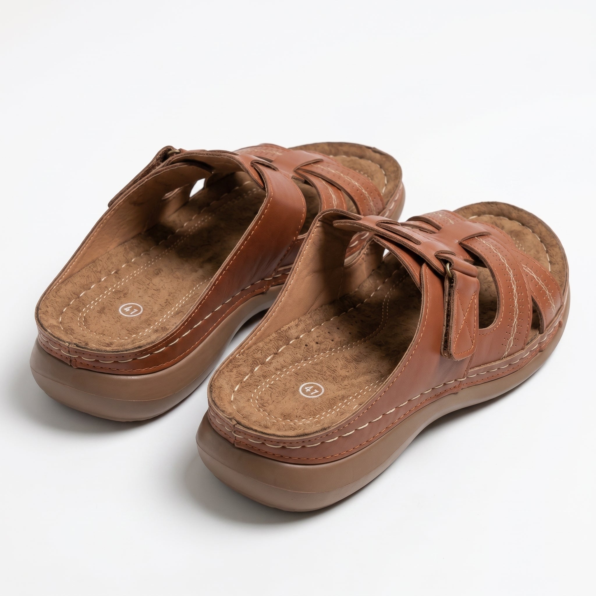Claire - Women's Orthopaedic Strap Sandals - Sandals - Brown - Taylor & Bennett
