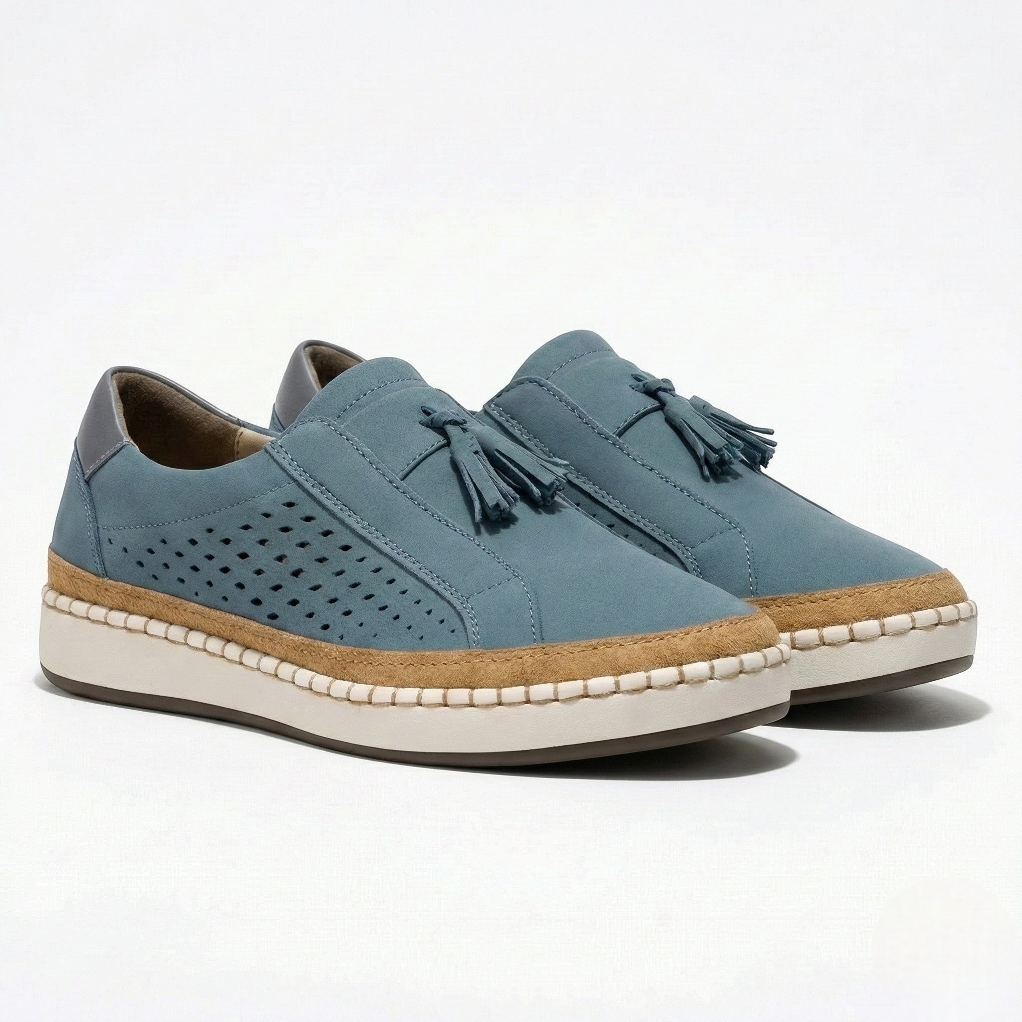 Claire - Women's Perforated Slip - On Shoes - Shoes - Blue - Taylor & Bennett