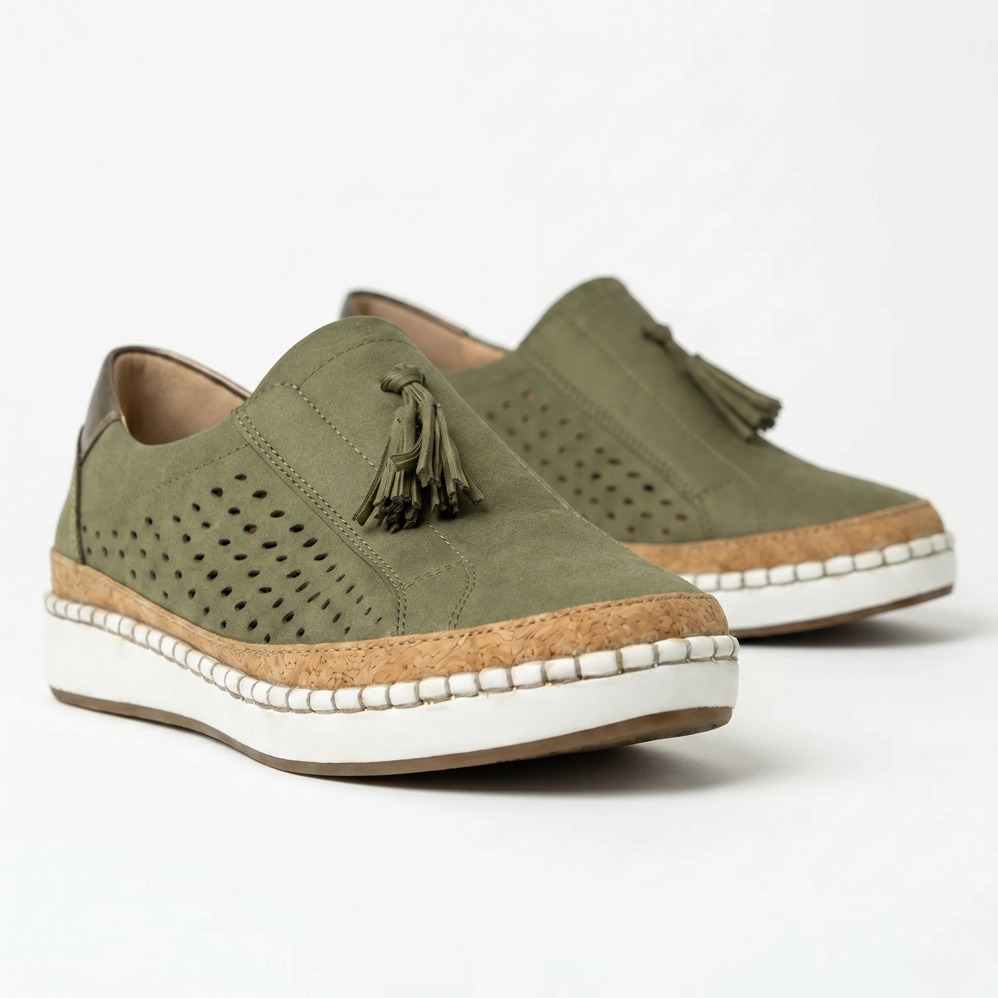 Claire - Women's Slip - On Trainers - Shoes - Green - Taylor & Bennett