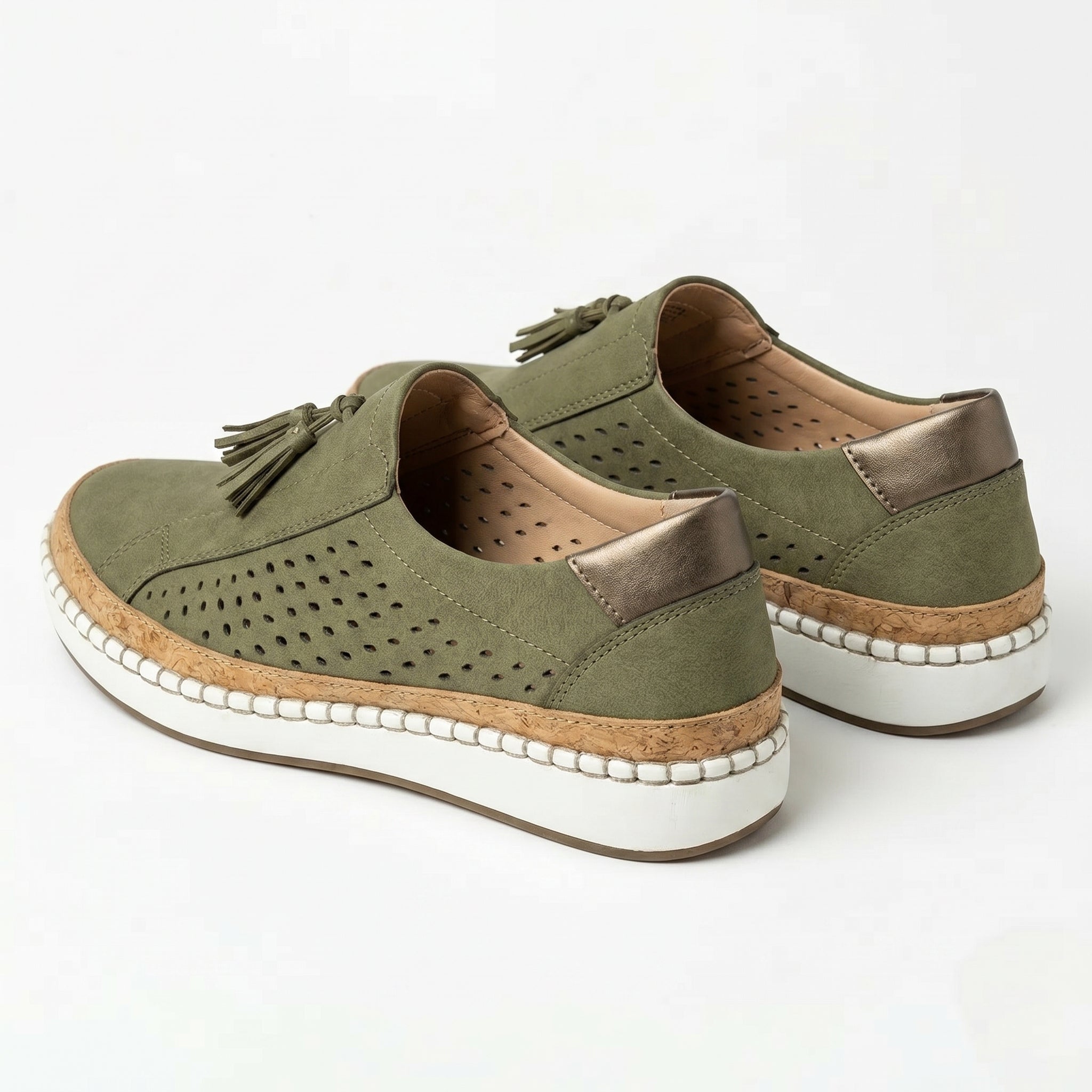 Claire - Women's Slip - On Trainers - Shoes - Green - Taylor & Bennett