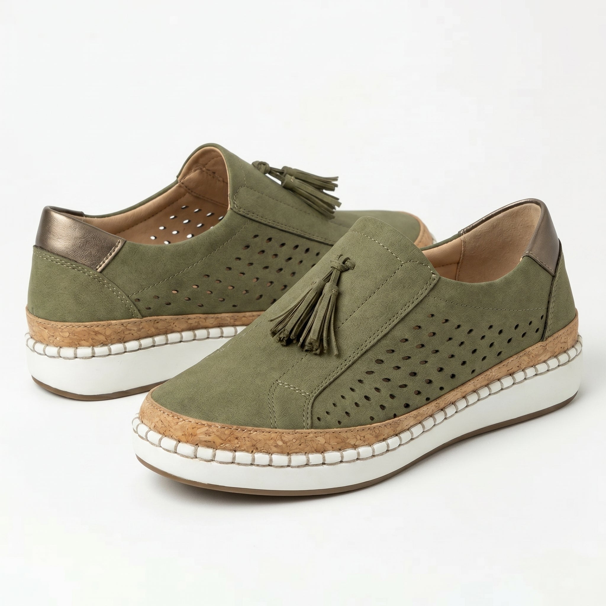 Claire - Women's Slip - On Trainers - Shoes - Green - Taylor & Bennett