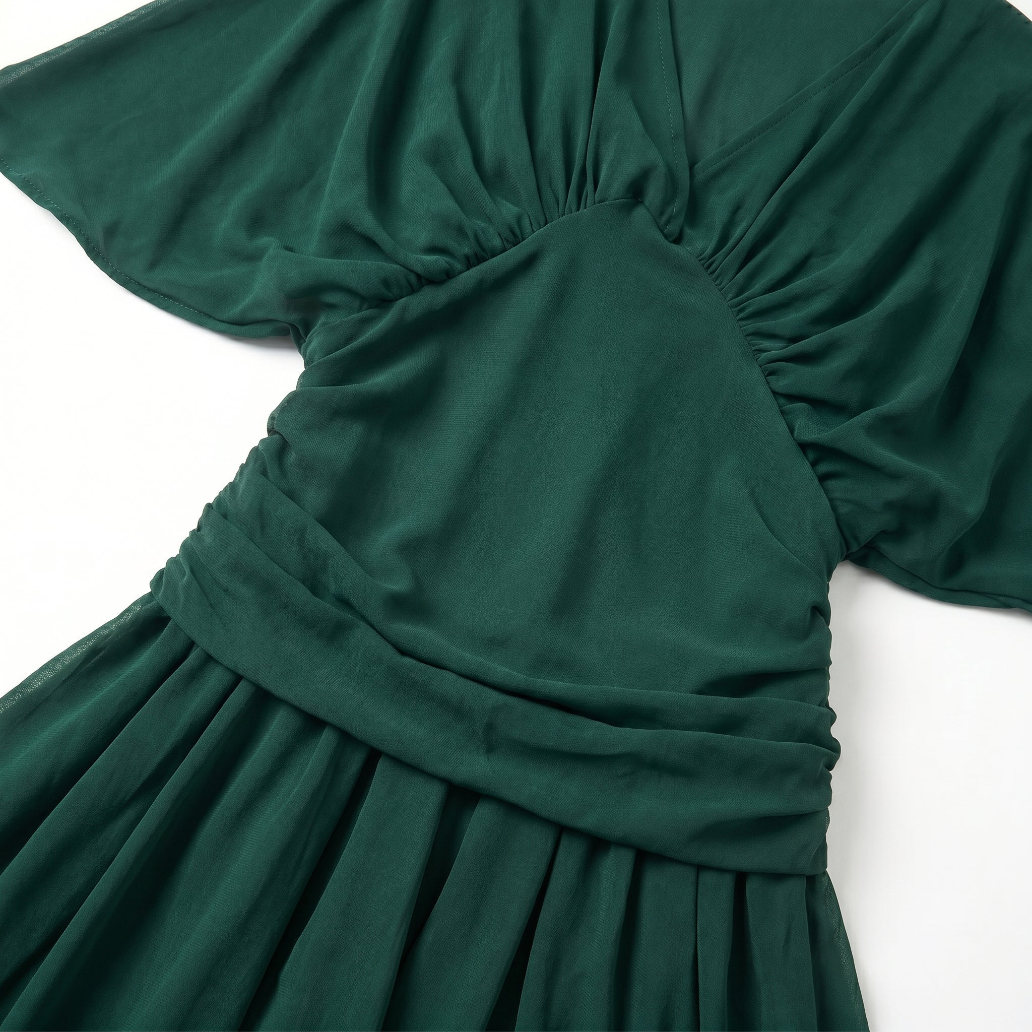 Clara - Women's Off - Shoulder Ruched Evening Maxi Dress - Maxi Dress - Green - Taylor & Bennett