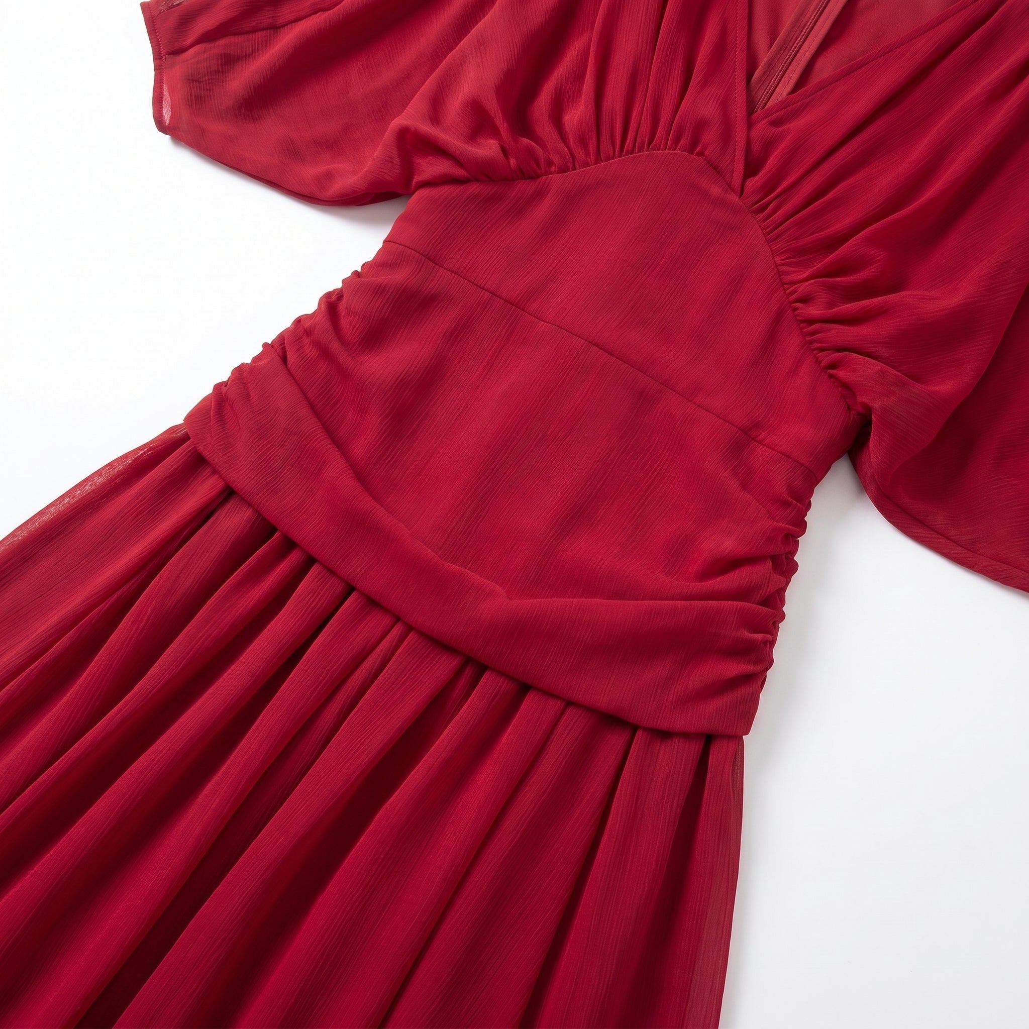 Clara - Women's Off - Shoulder Ruched Evening Maxi Dress - Maxi Dress - Red - Taylor & Bennett